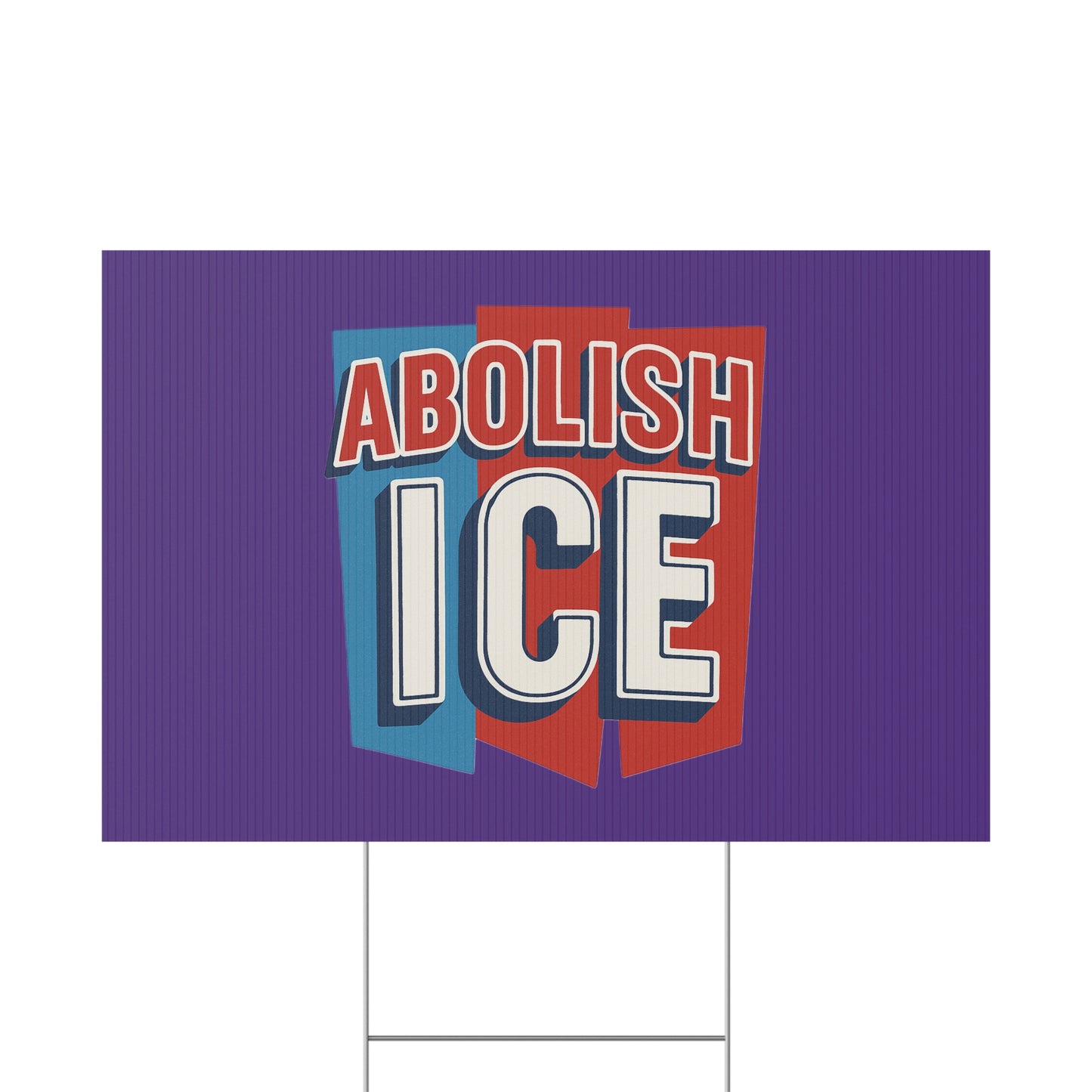 Dark Purple Abolish ICE Yard Sign