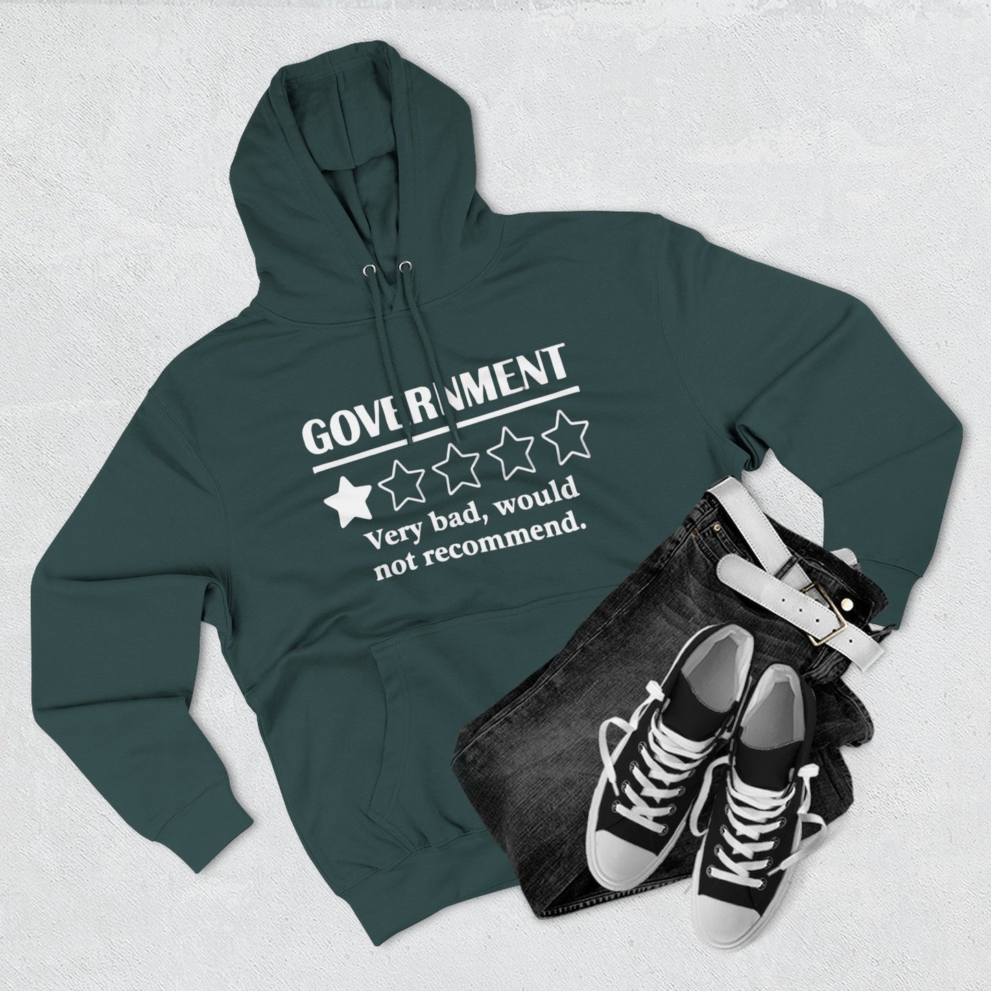 Fleece Hoodie with 1/5 Stars Would Not Recommend Design