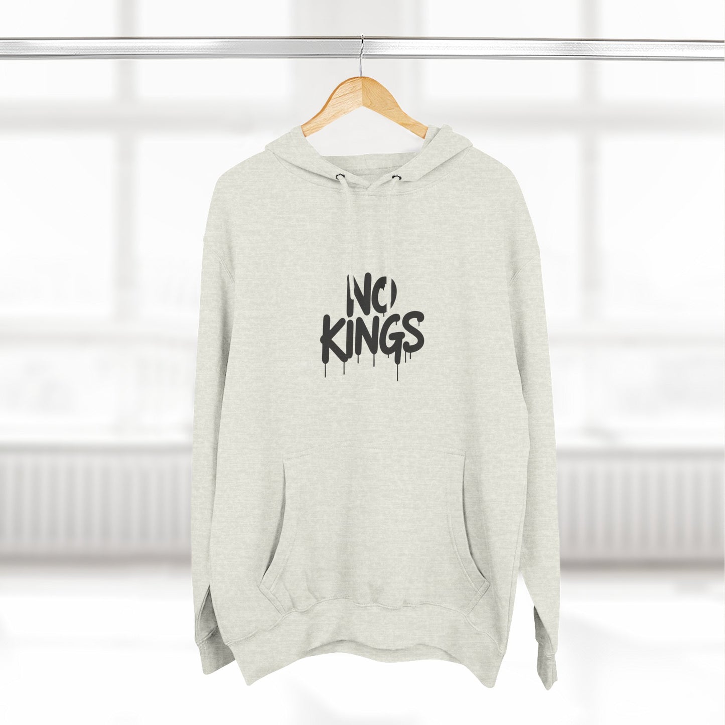 No Kings Spray Paint Protest Fleece Hoodie
