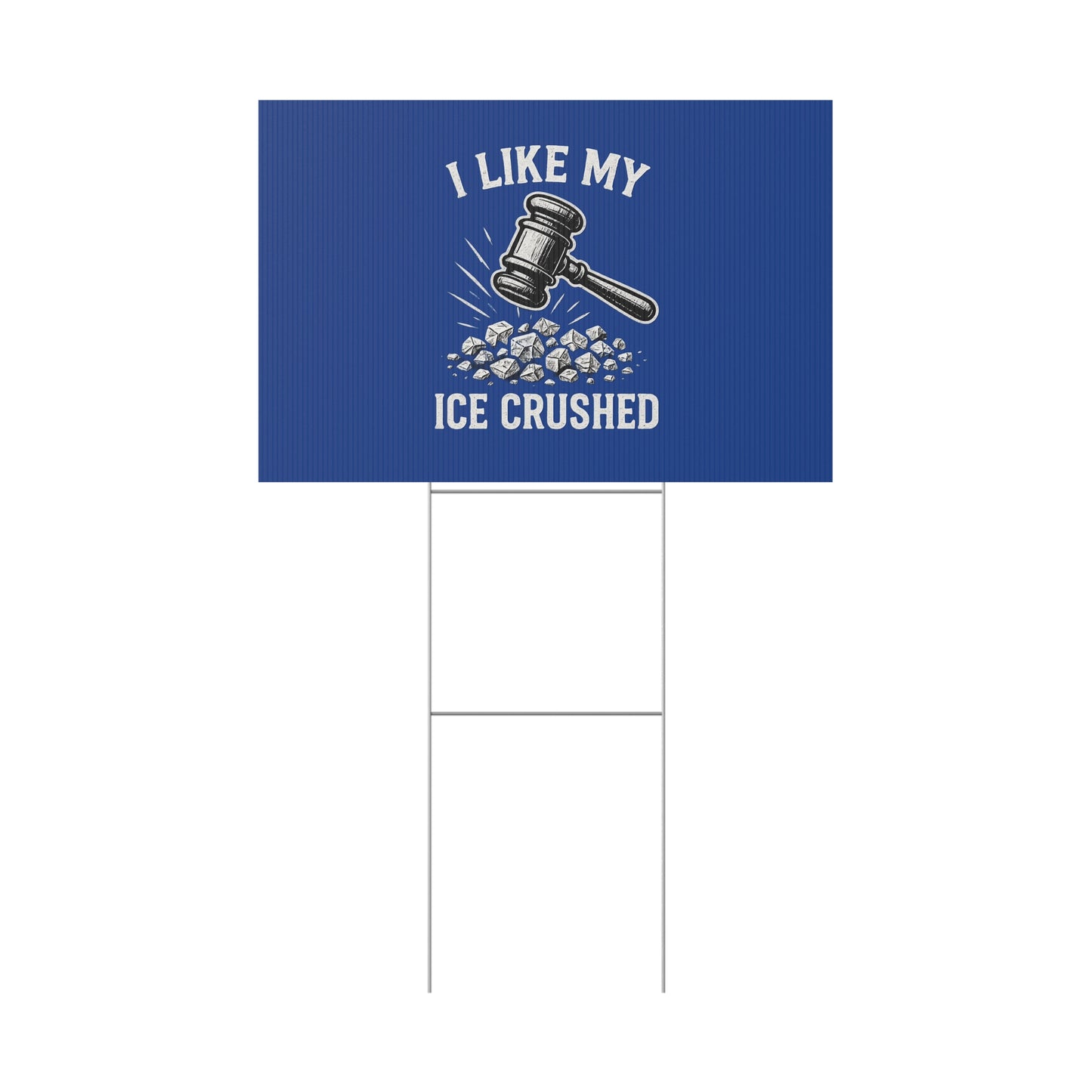 Dark Blue Crushed ICE Protest Yard Sign