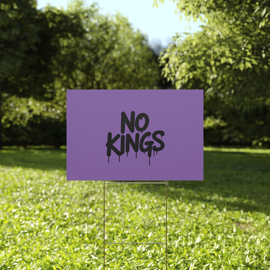 Light Purple Spray Paint No Kings Protest Yard Sign