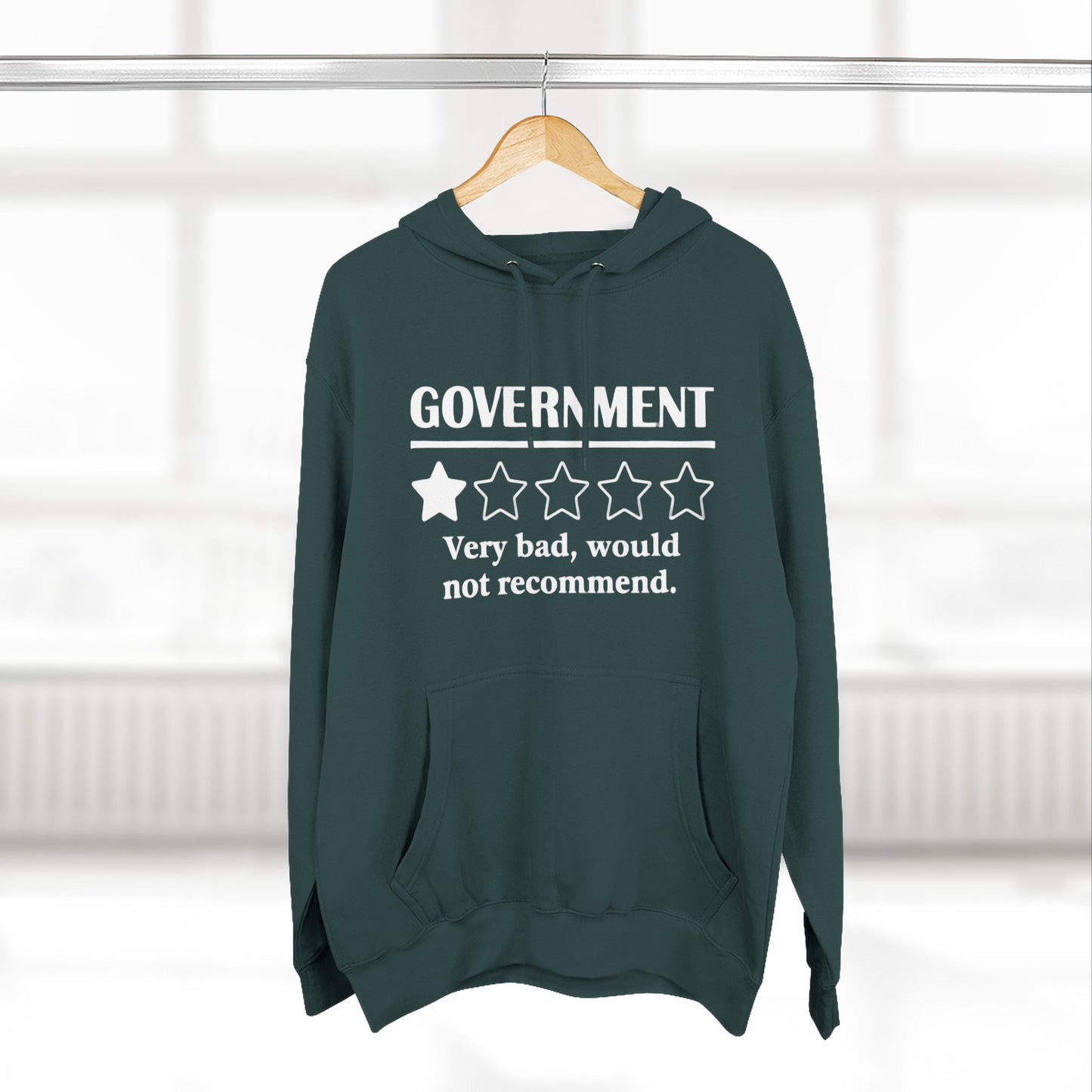 Fleece Hoodie with 1/5 Stars Would Not Recommend Design