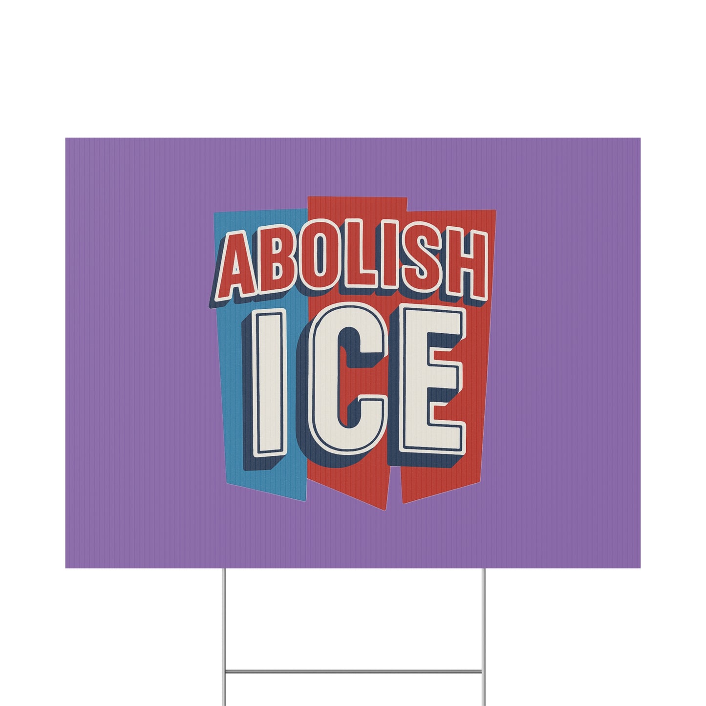 Light Purple Abolish ICE Yard Sign