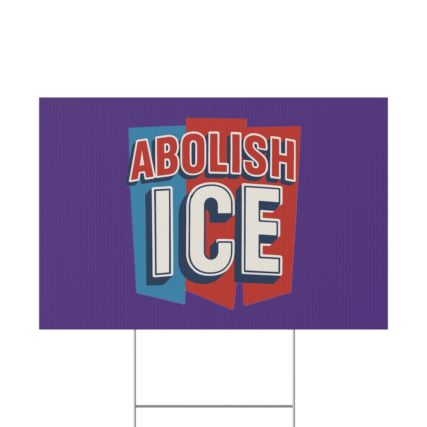 Dark Purple Abolish ICE Yard Sign