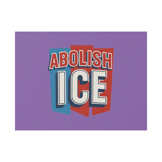 Light Purple Abolish ICE Yard Sign