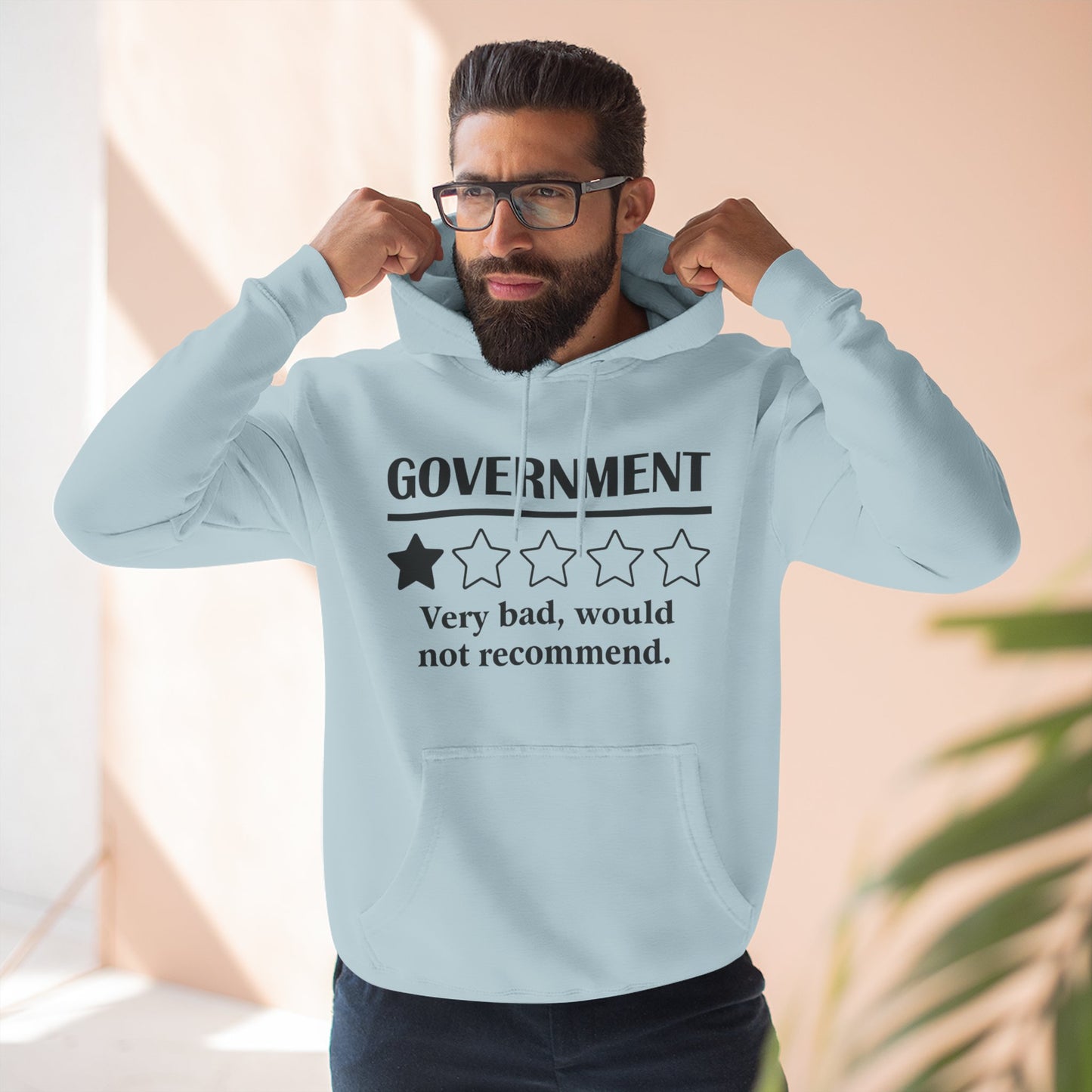 Fleece Hoodie with 1/5 Stars Would Not Recommend Design