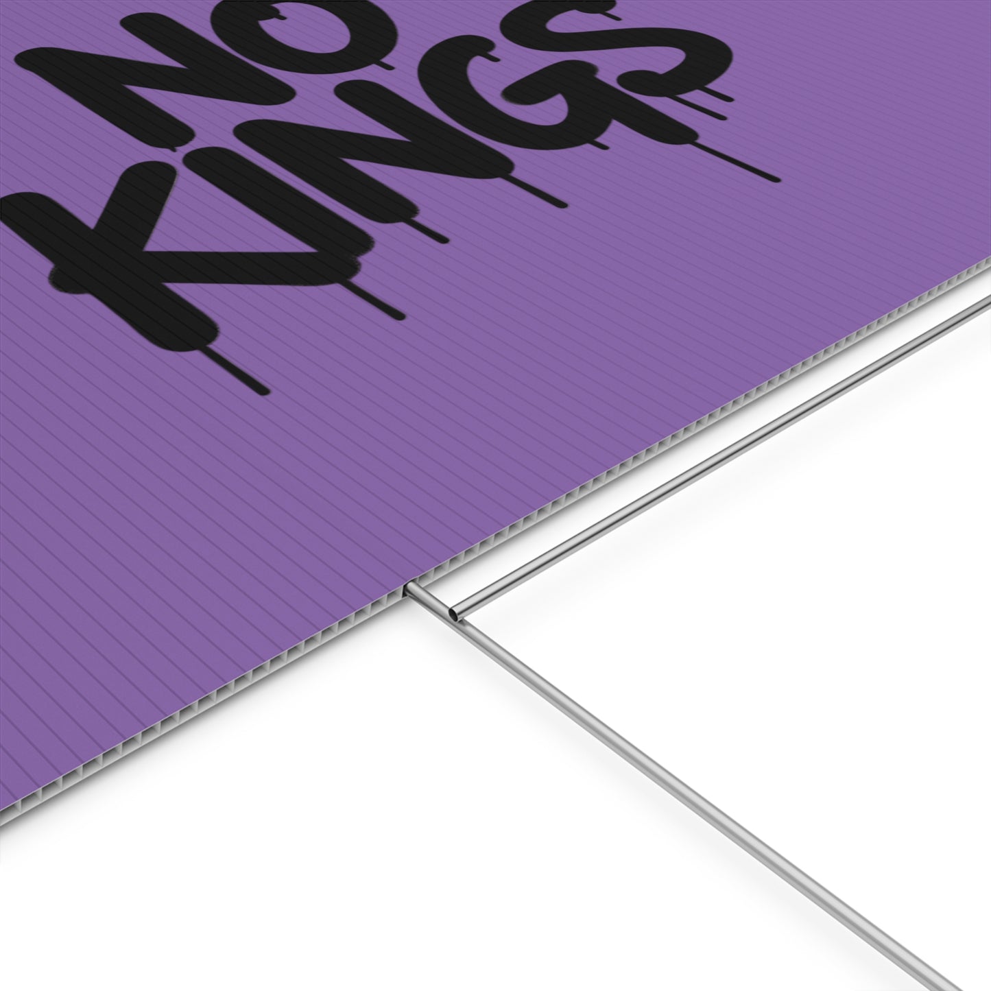 Light Purple Spray Paint No Kings Protest Yard Sign