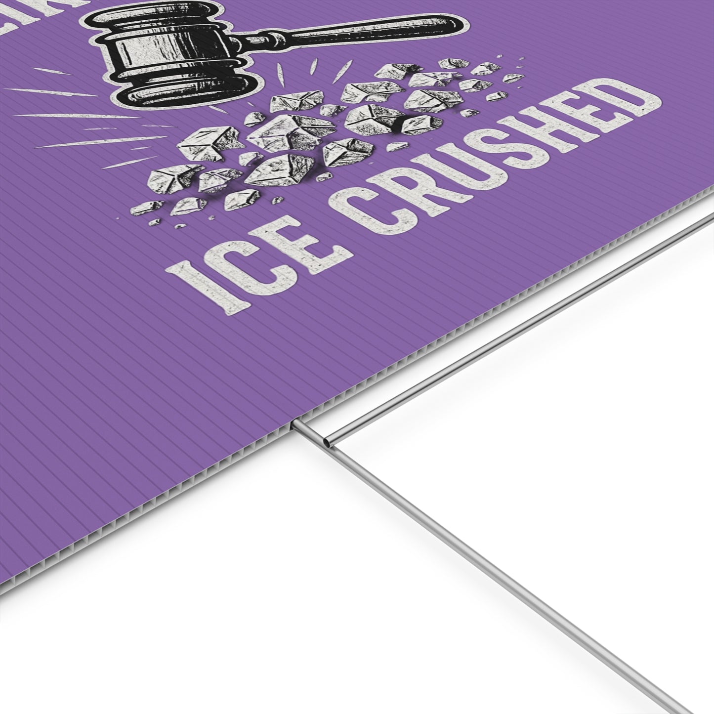 Light Purple Crushed ICE Protest Yard Sign