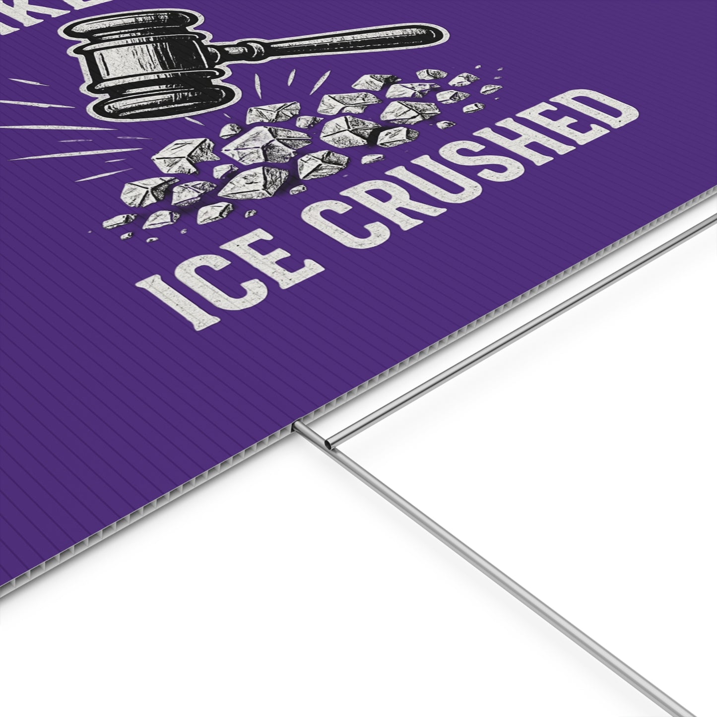 Dark Purple Crushed ICE Protest Yard Sign