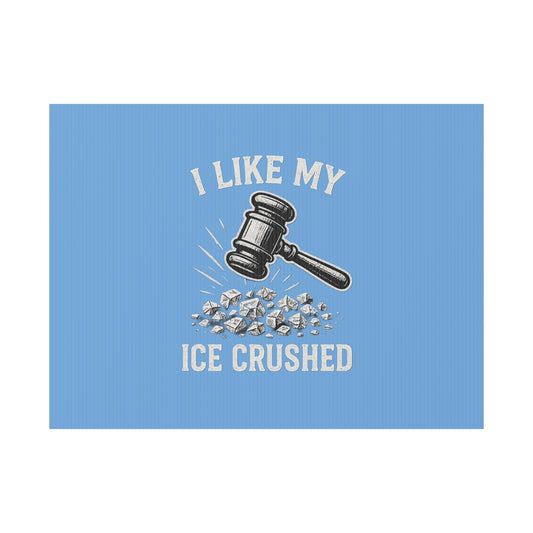 Light Blue Crushed ICE Protest Yard Sign
