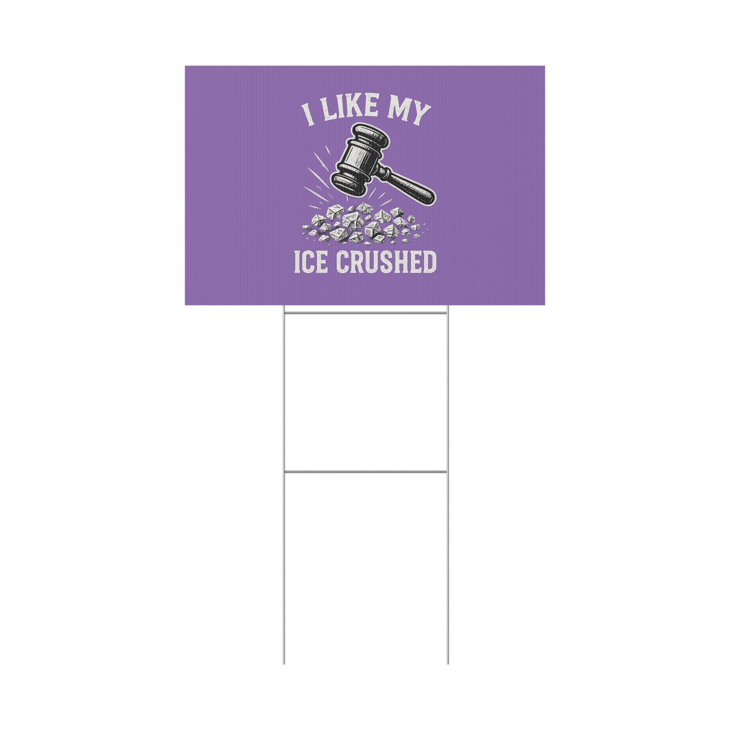 Light Purple Crushed ICE Protest Yard Sign
