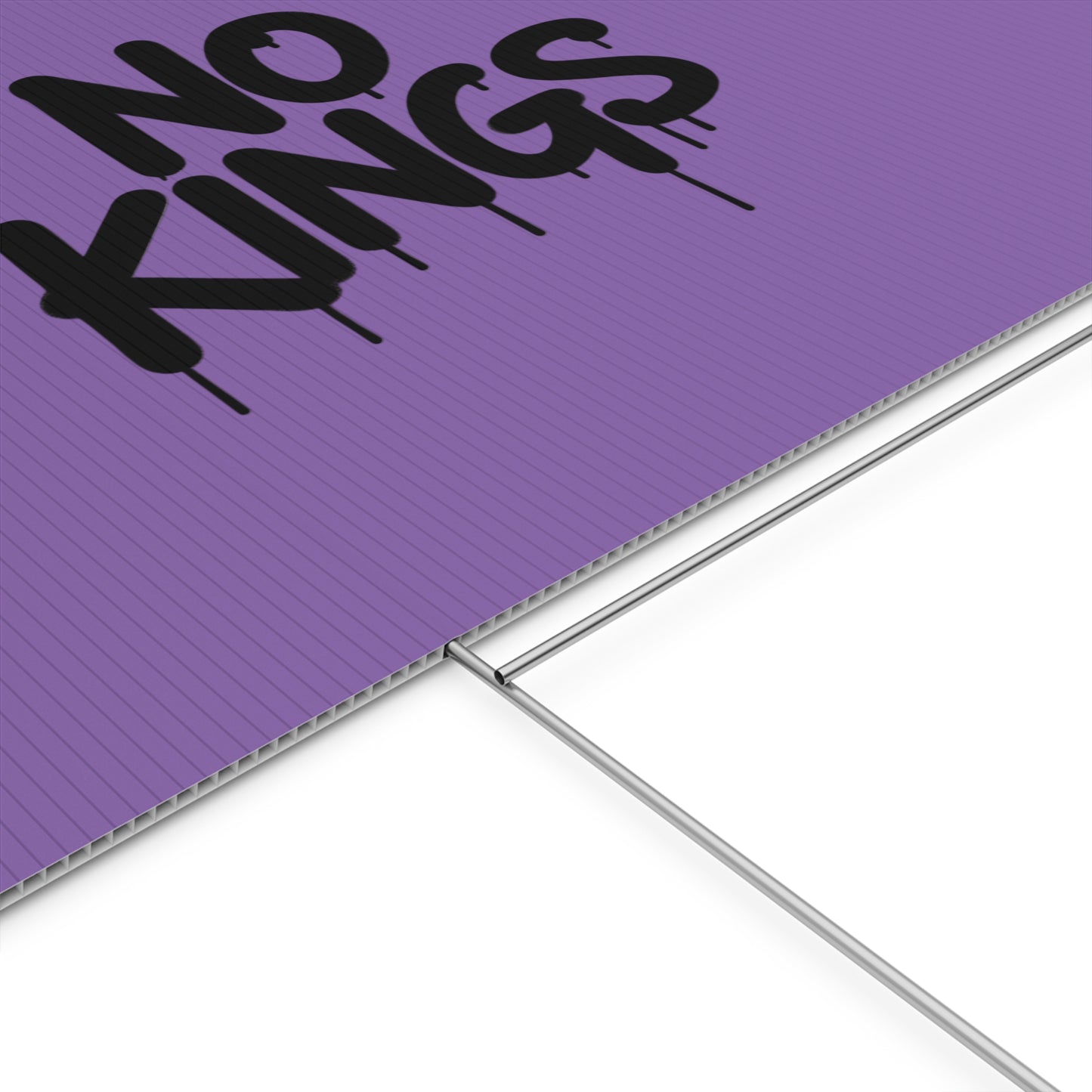 Light Purple Spray Paint No Kings Protest Yard Sign