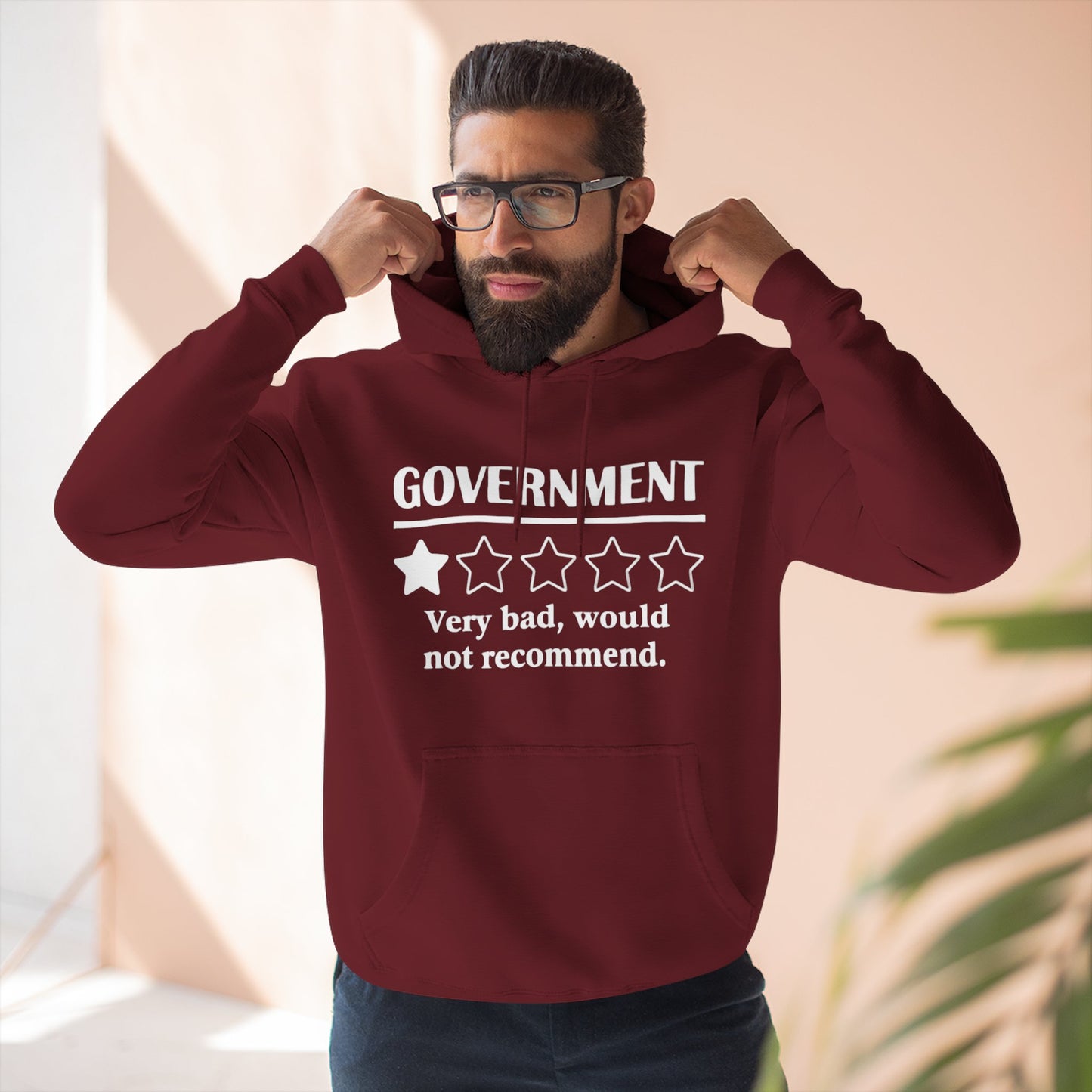 Fleece Hoodie with 1/5 Stars Would Not Recommend Design