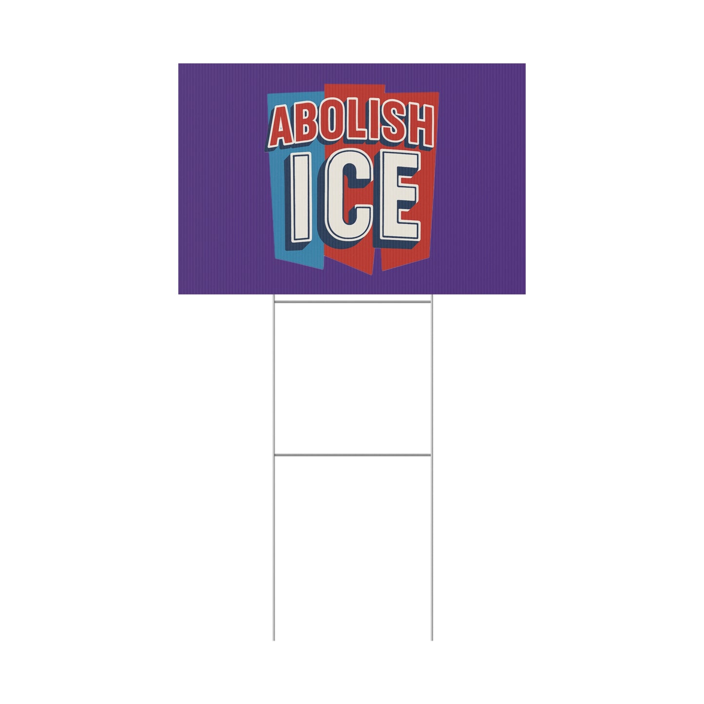 Dark Purple Abolish ICE Yard Sign