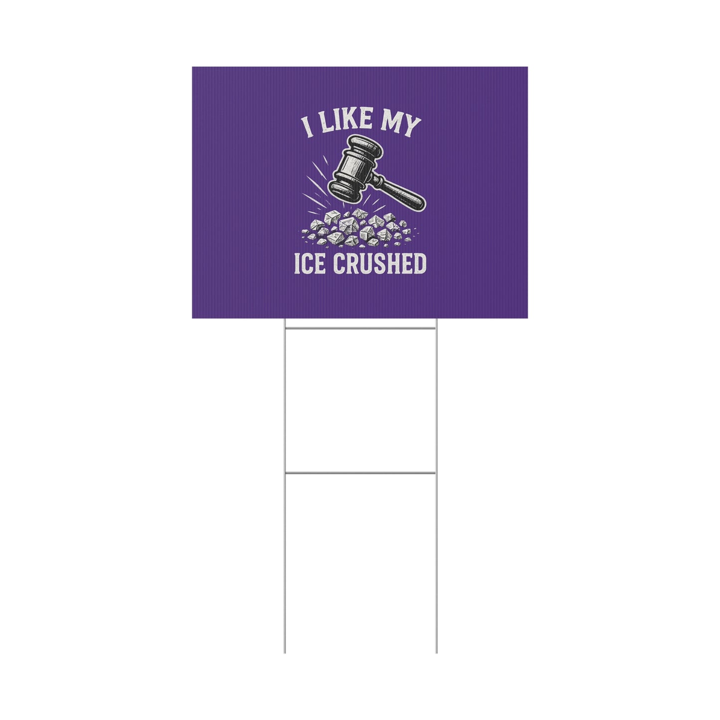 Dark Purple Crushed ICE Protest Yard Sign
