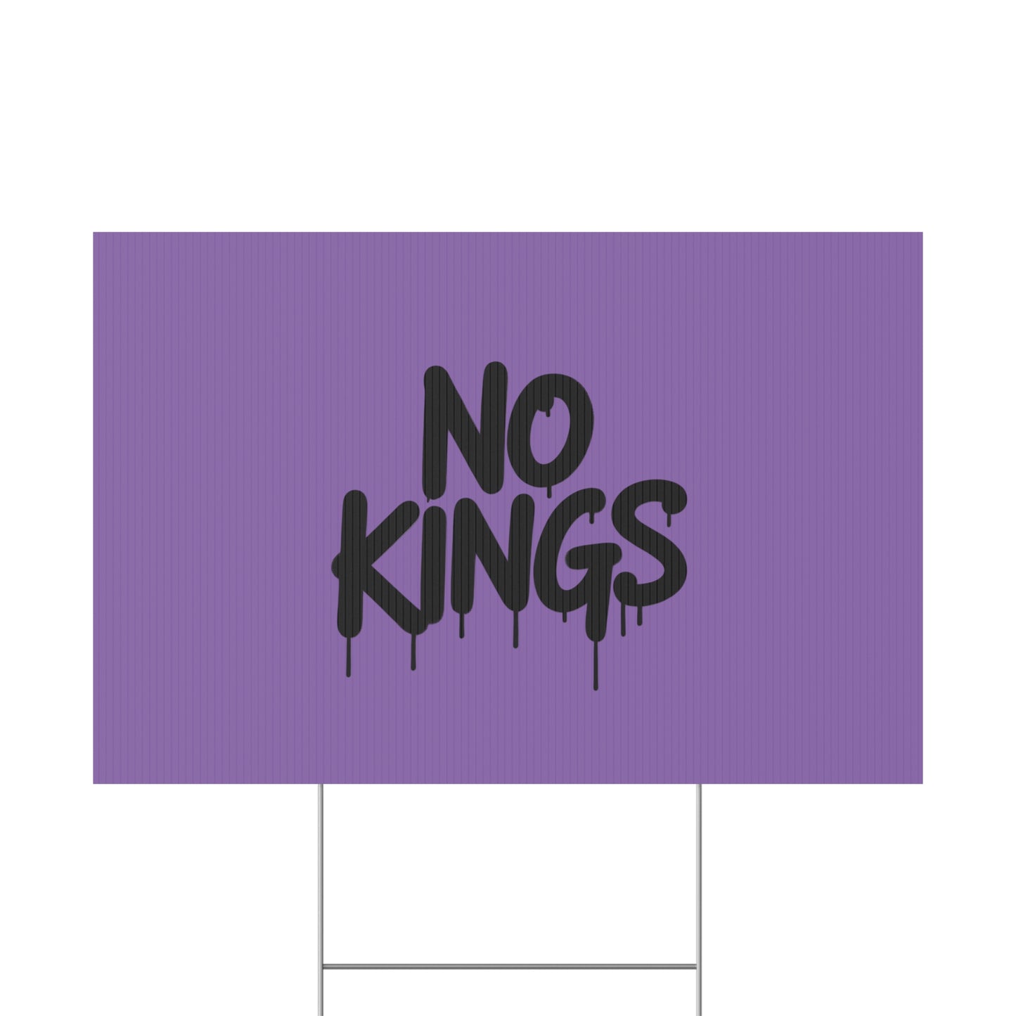 Light Purple Spray Paint No Kings Protest Yard Sign