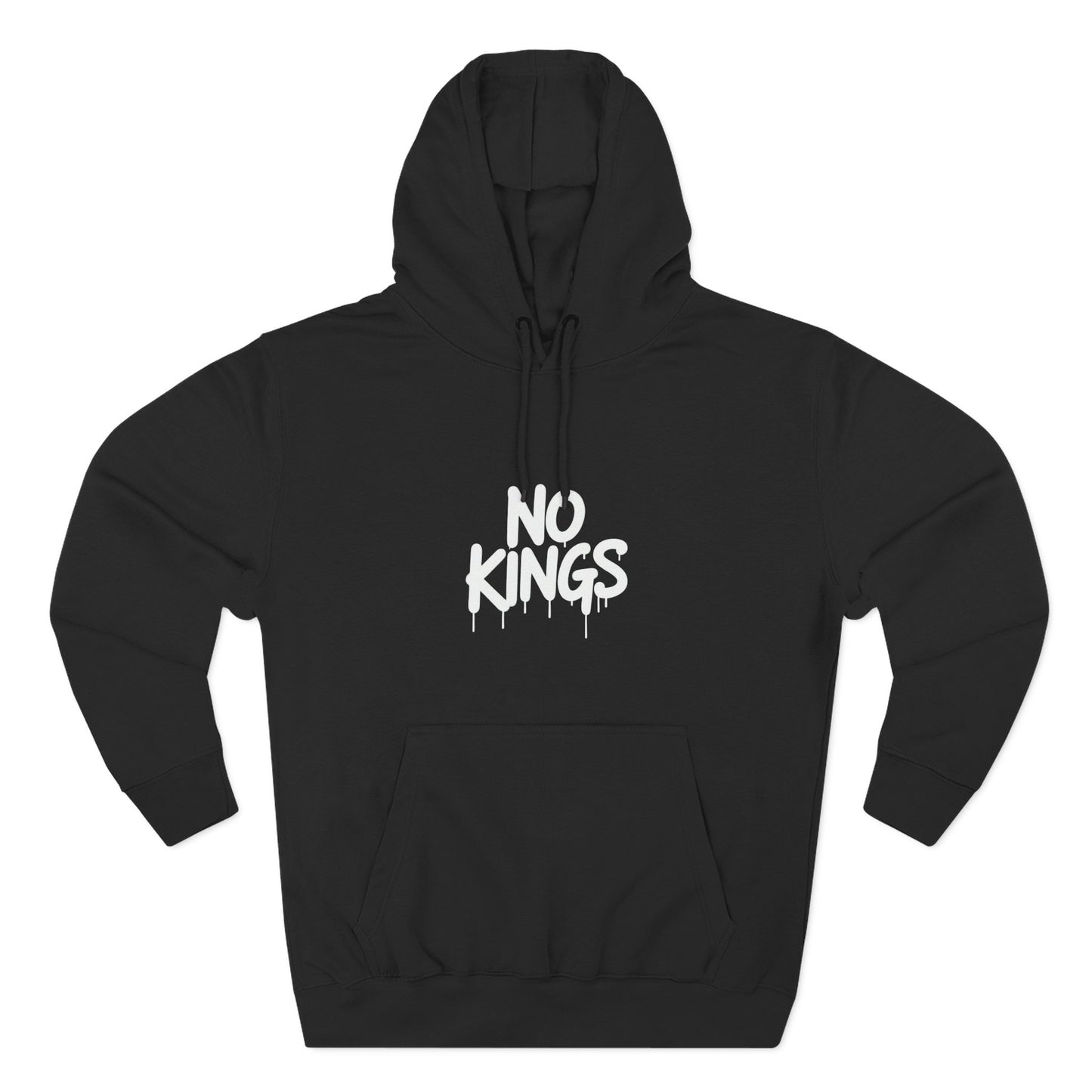 No Kings Spray Paint Protest Fleece Hoodie