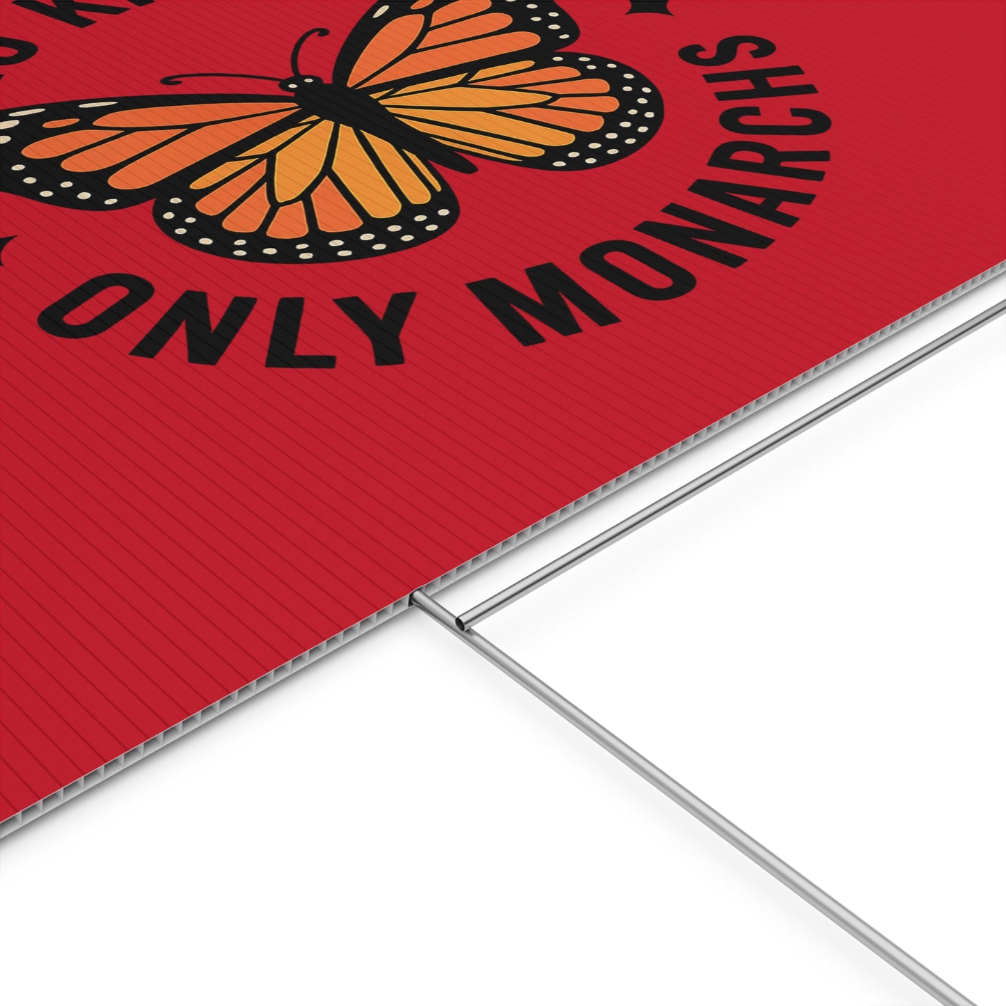 Red No Kings Only Monarchs Yard Sign, No Kings Since 1776, Holiday Decoration, Lawn Decor for July 4th, Independence Day Sign, Political Statement Sign
