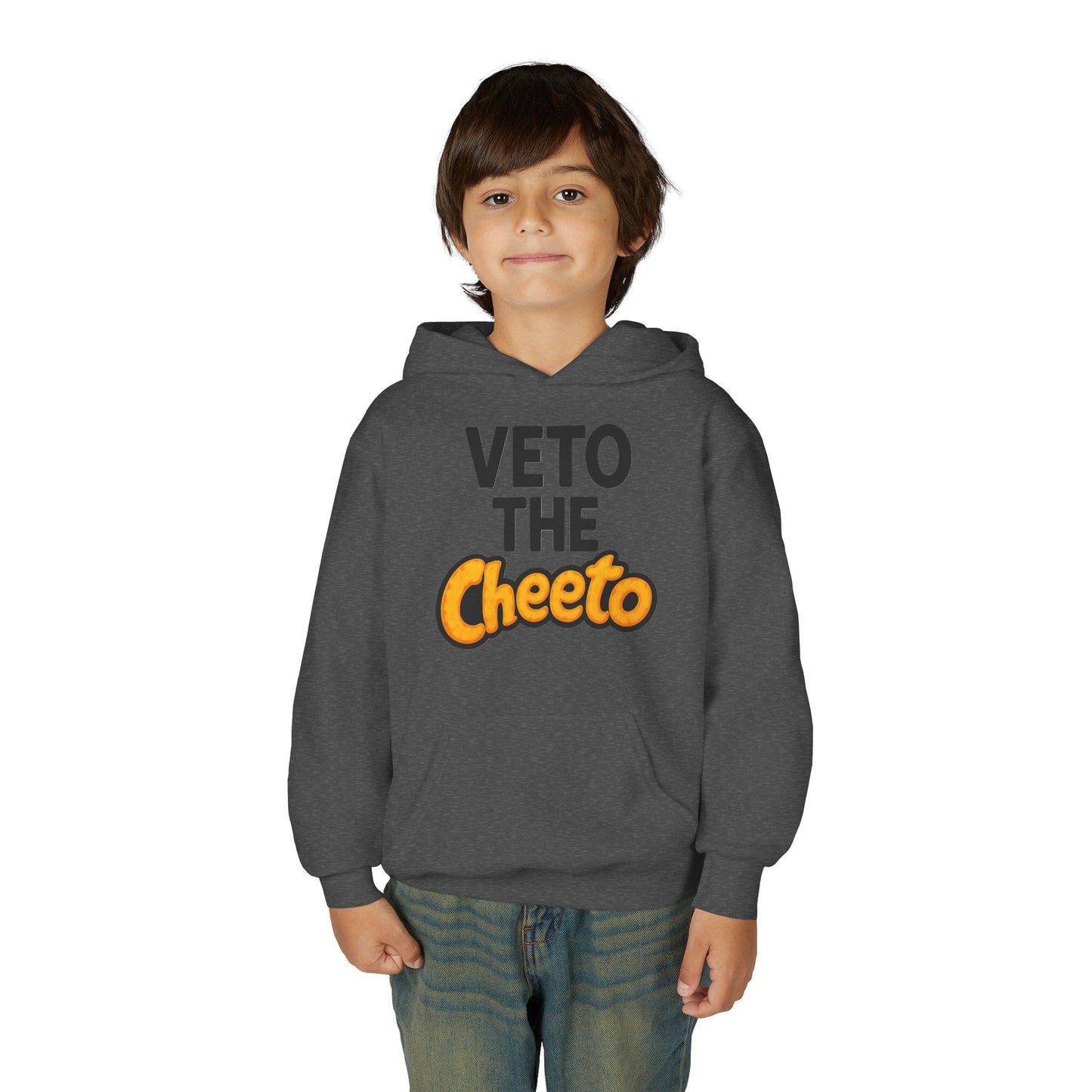 Veto the Cheeto Youth Hoodie – Tiny but Defiant
