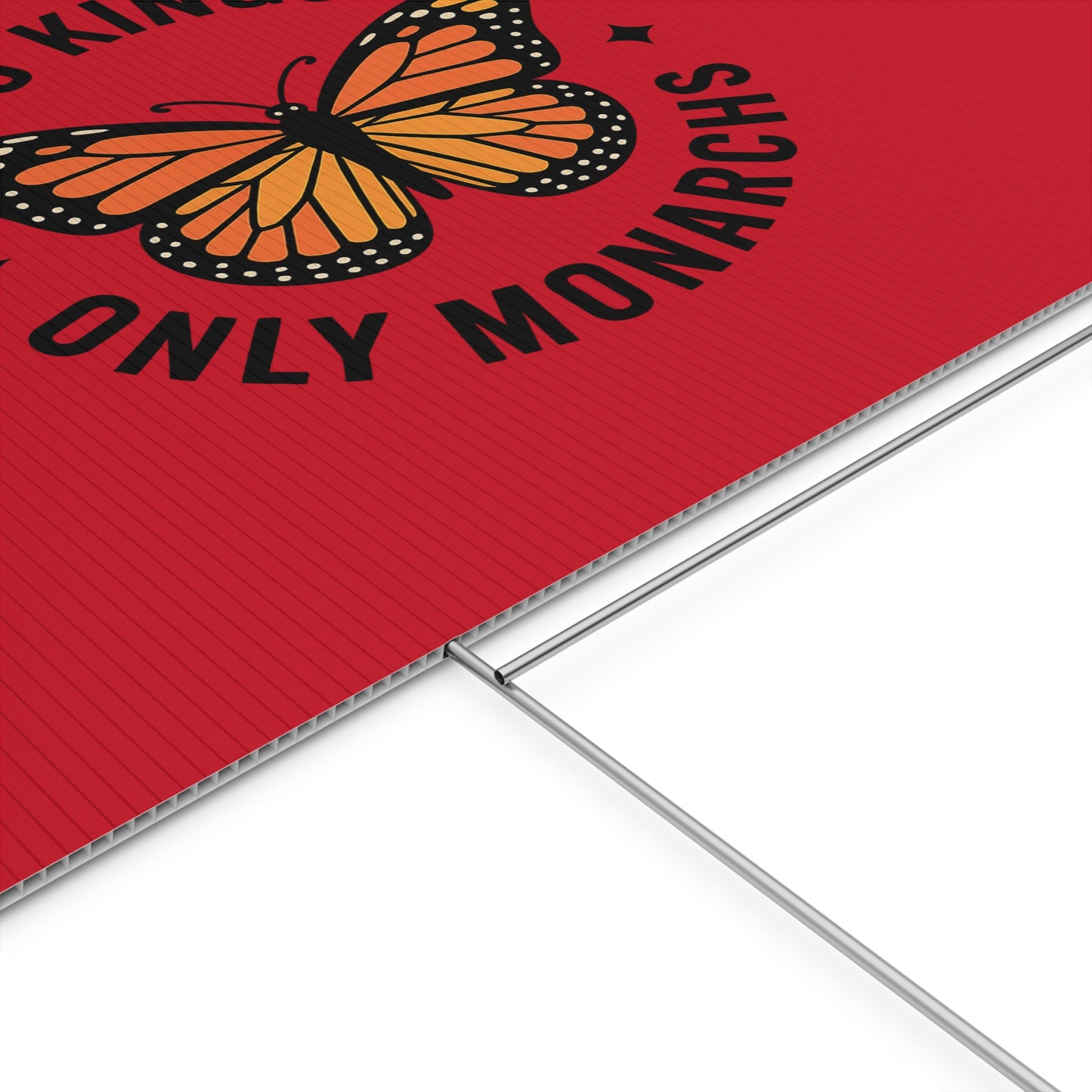 Red No Kings Only Monarchs Yard Sign, No Kings Since 1776, Holiday Decoration, Lawn Decor for July 4th, Independence Day Sign, Political Statement Sign