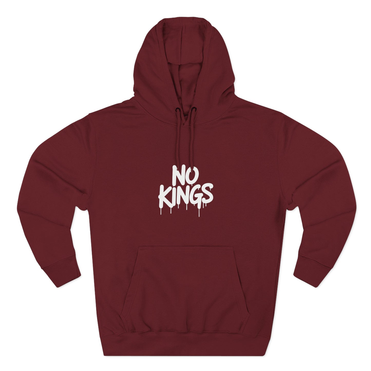 No Kings Spray Paint Protest Fleece Hoodie