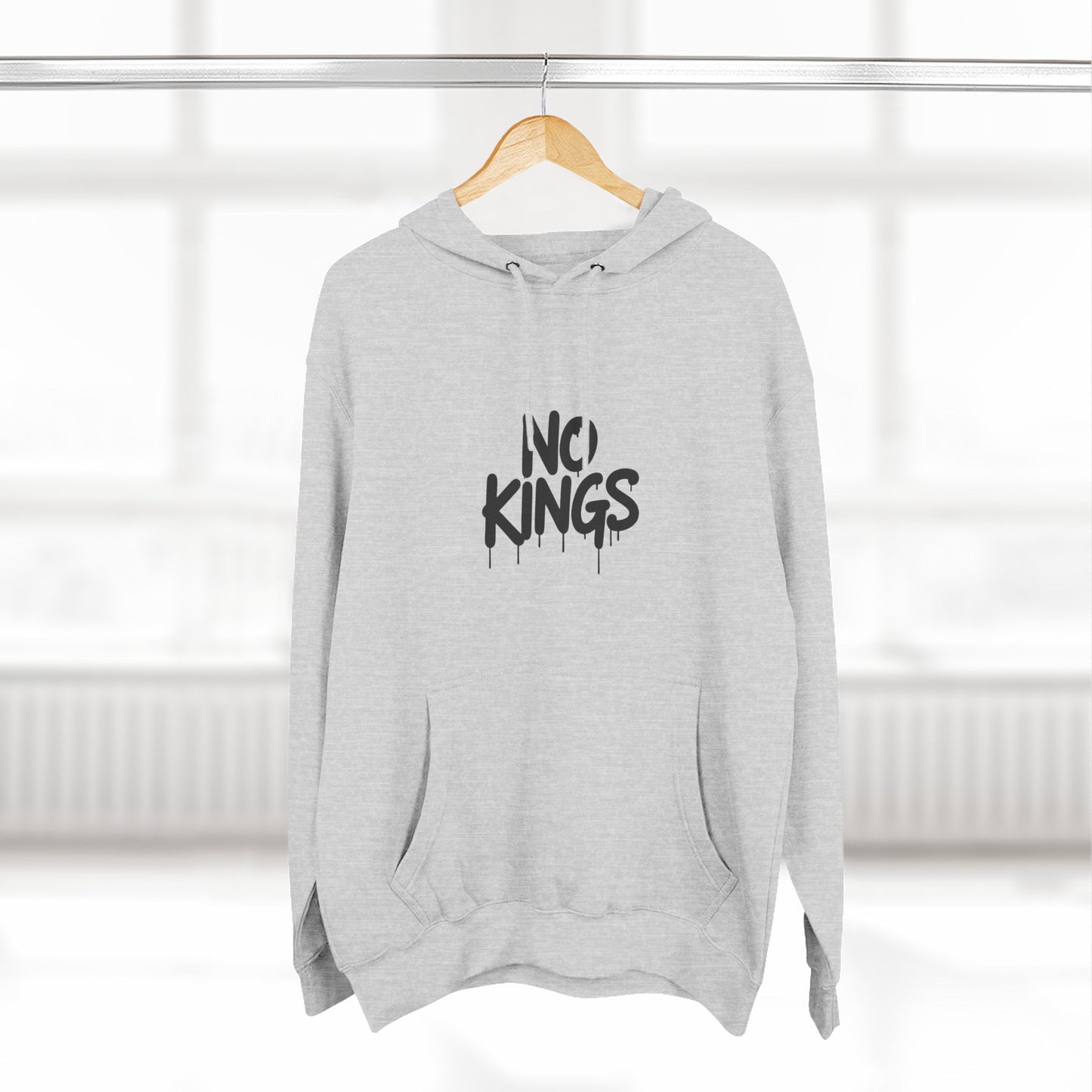 No Kings Spray Paint Protest Fleece Hoodie