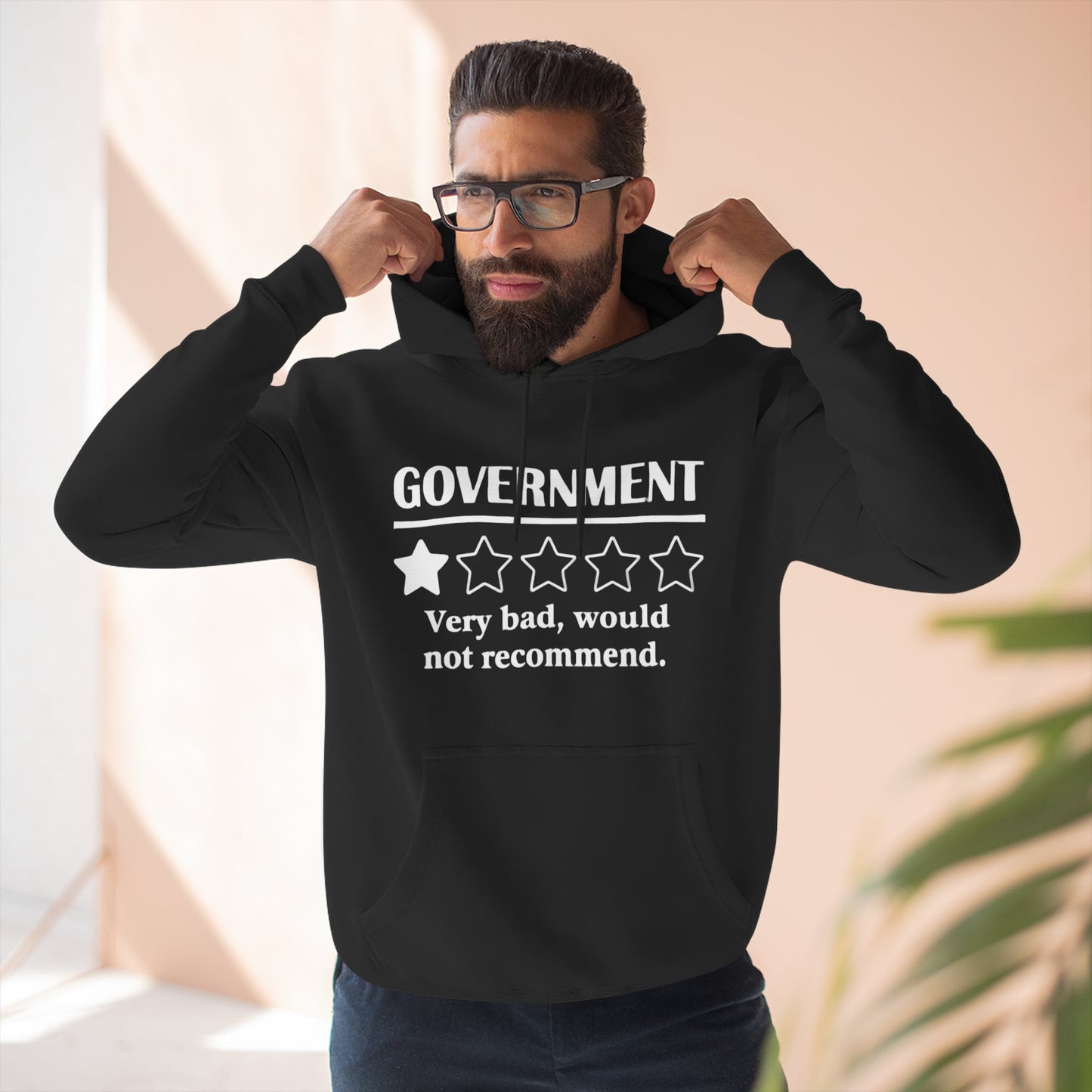 Fleece Hoodie with 1/5 Stars Would Not Recommend Design