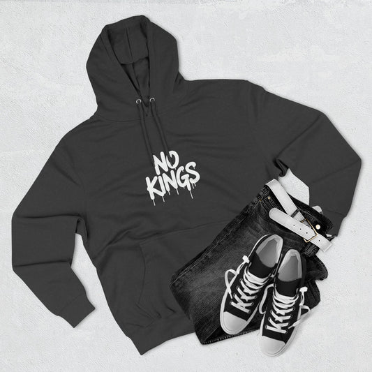 No Kings Spray Paint Protest Fleece Hoodie