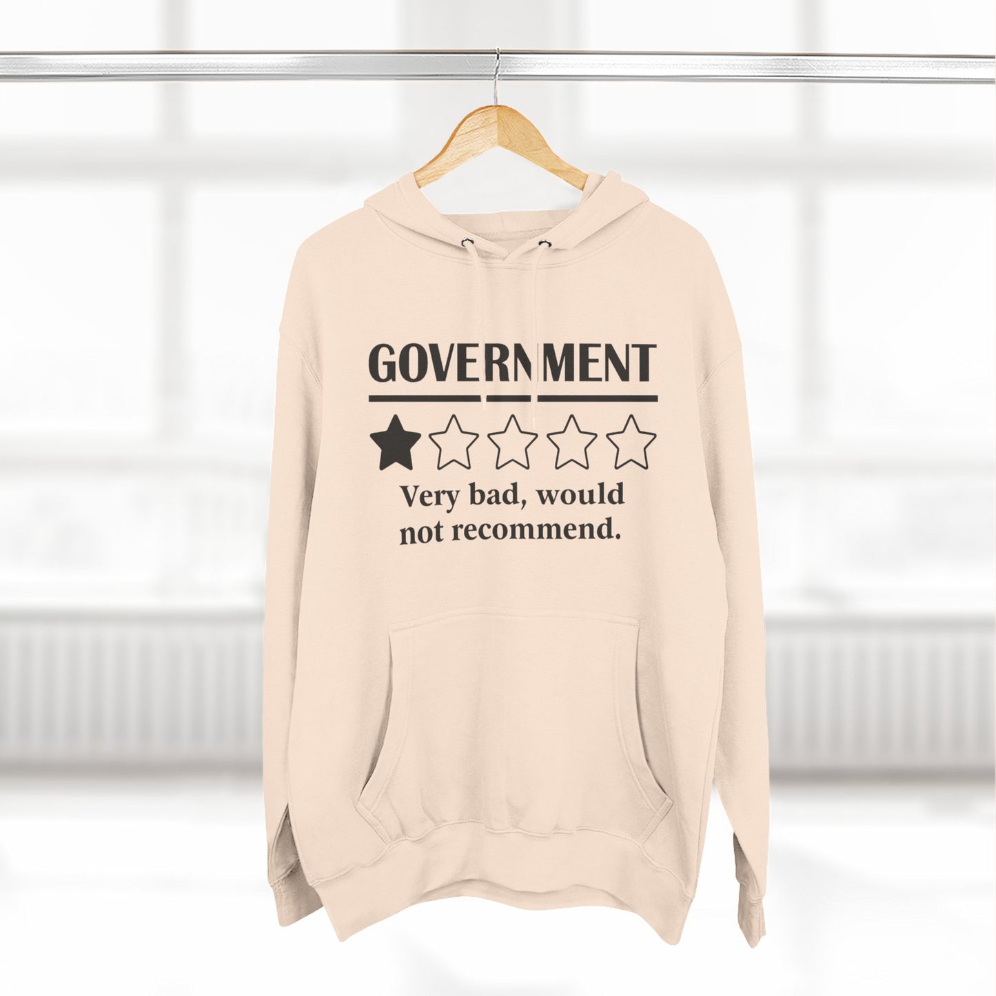 Fleece Hoodie with 1/5 Stars Would Not Recommend Design