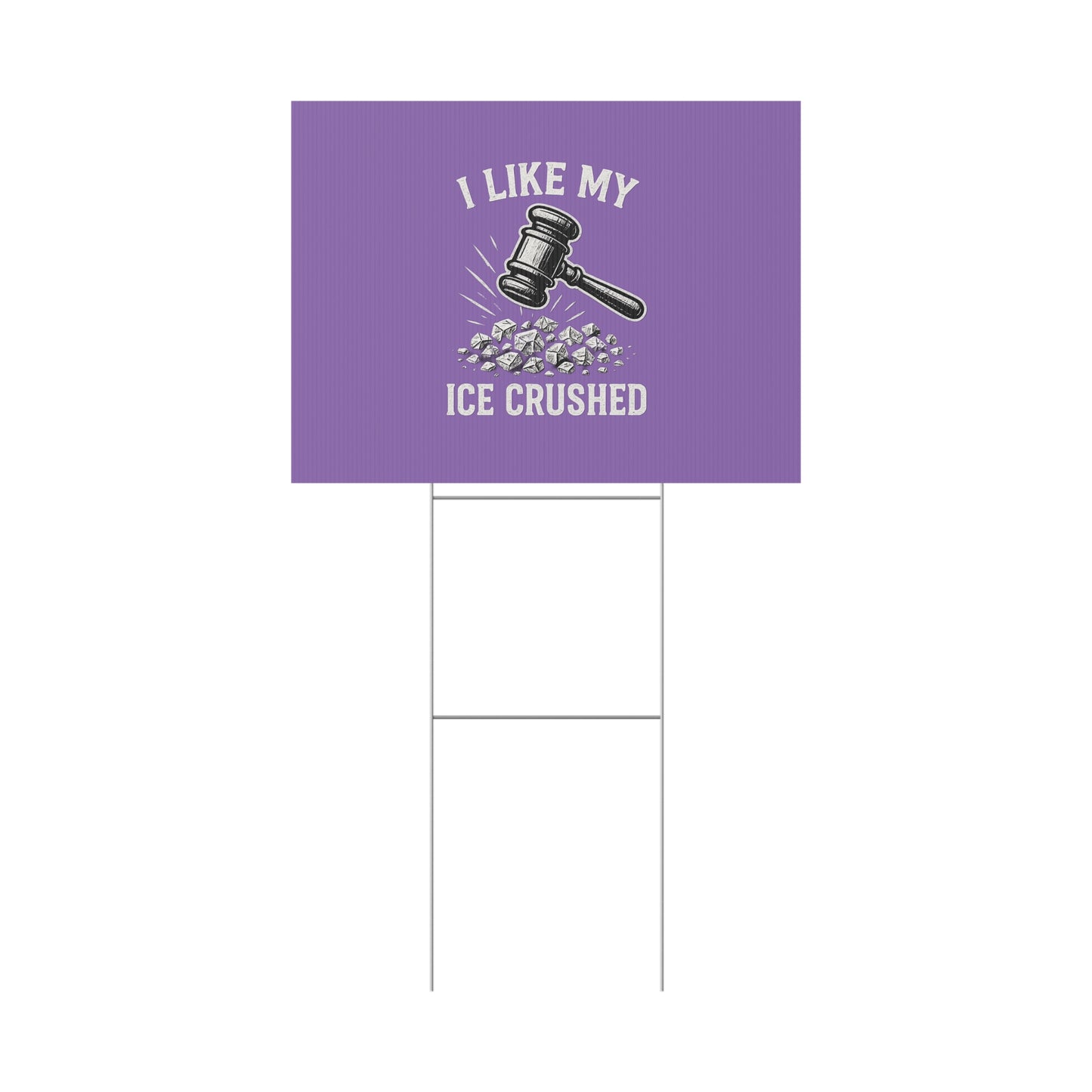 Light Purple Crushed ICE Protest Yard Sign