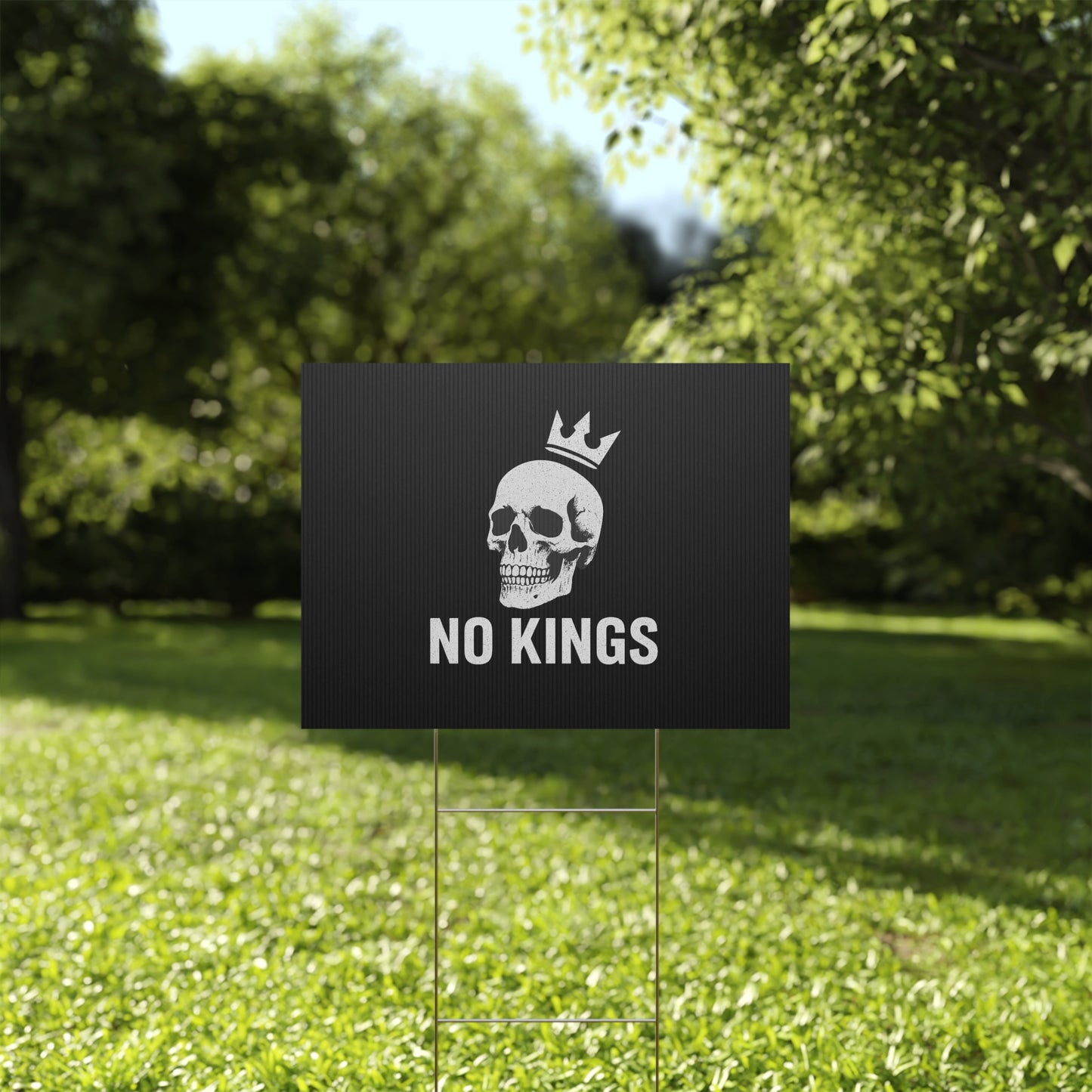 Black Yard Sign - 'No Kings' Design