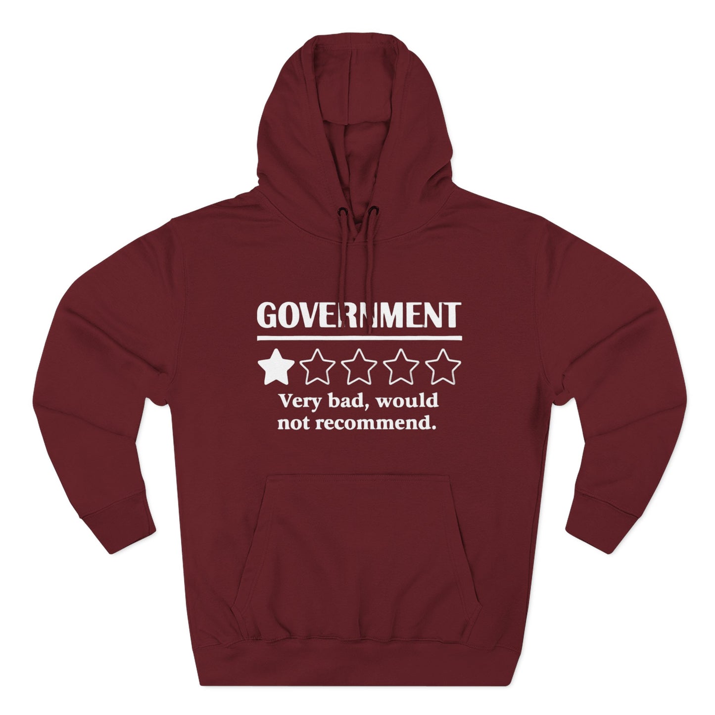 Fleece Hoodie with 1/5 Stars Would Not Recommend Design