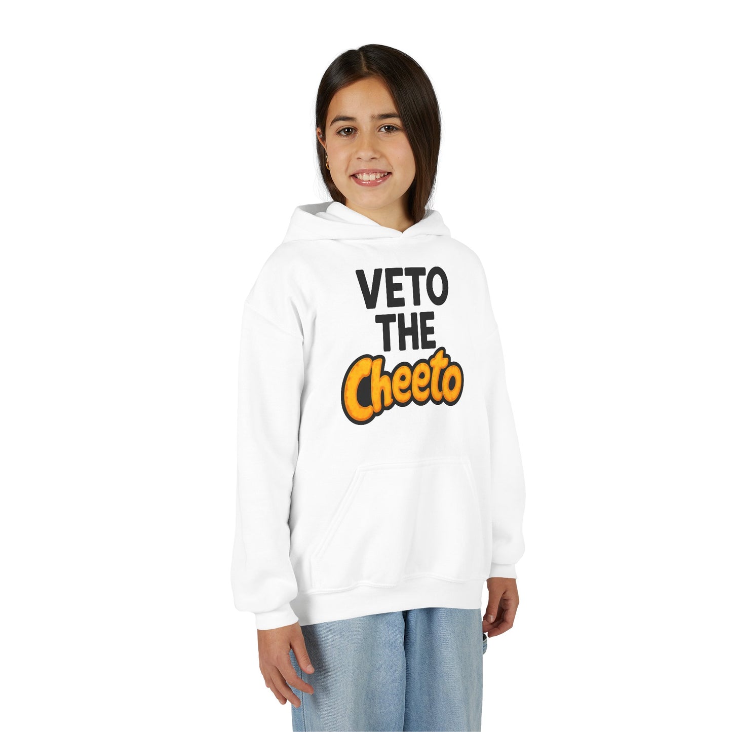 Veto the Cheeto Youth Hoodie – Tiny but Defiant