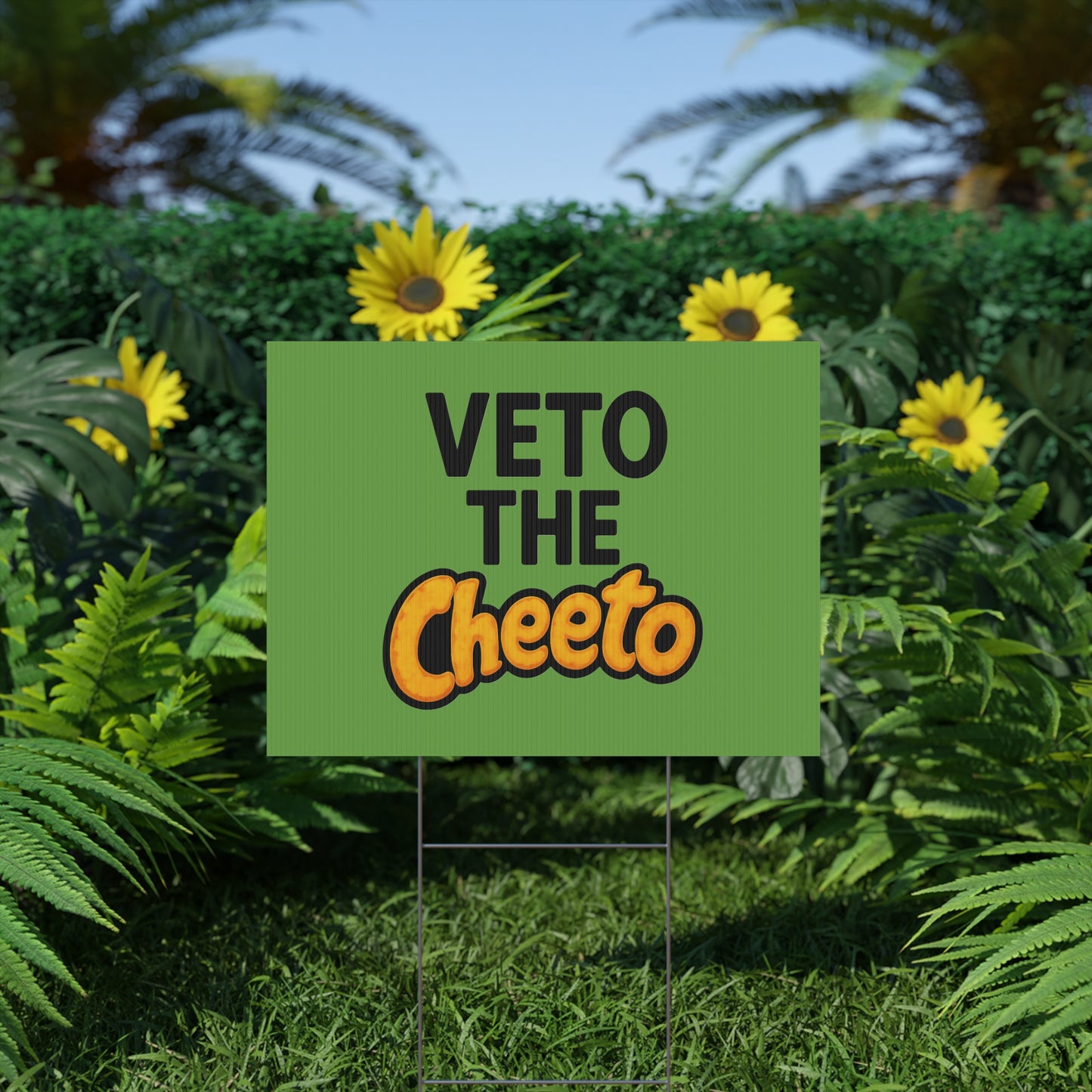 Green Veto the Cheeto Yard Sign