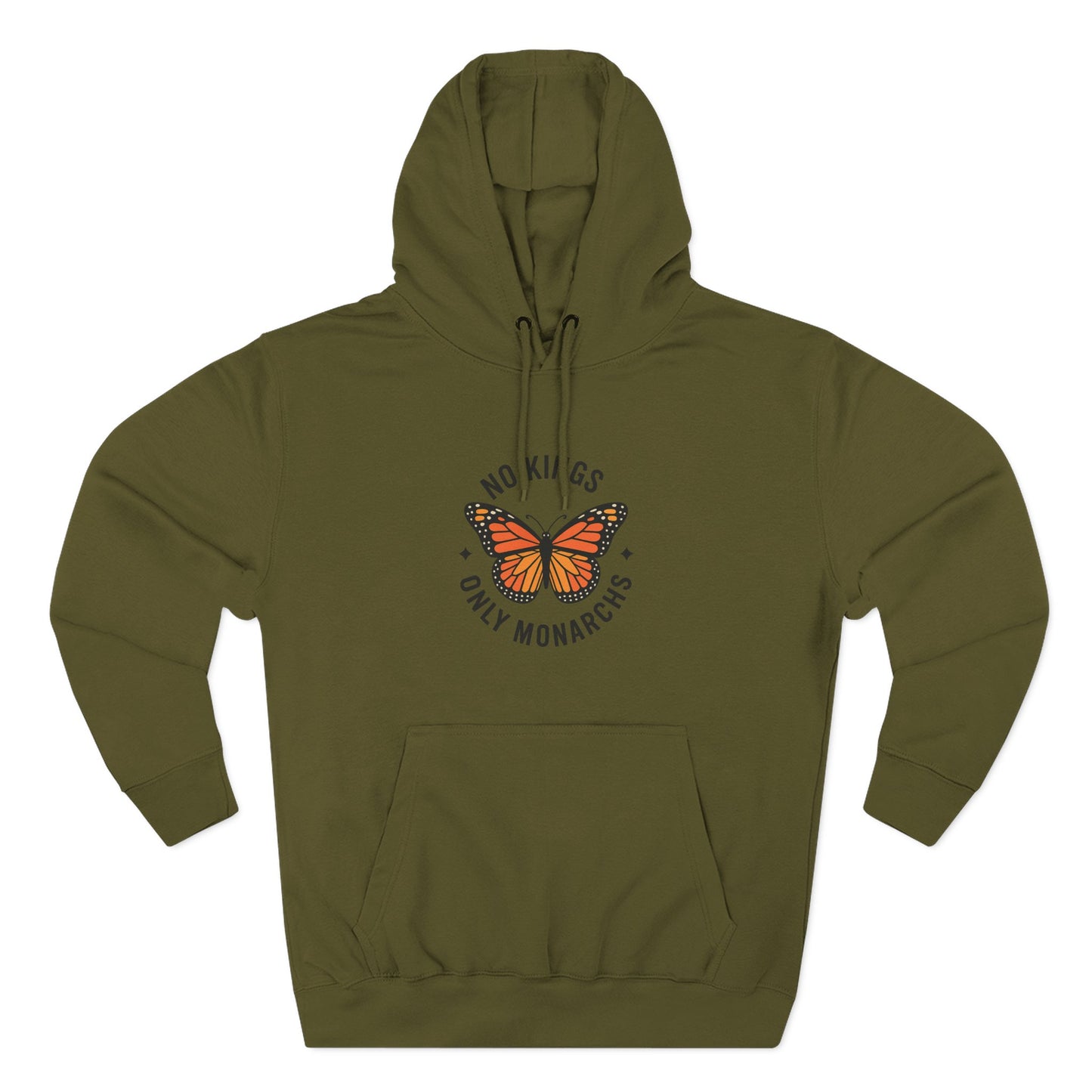No Kings Only Monarchs Hoodie, Gift for Nature Lovers, Cozy Casual Wear, Perfect for Fall