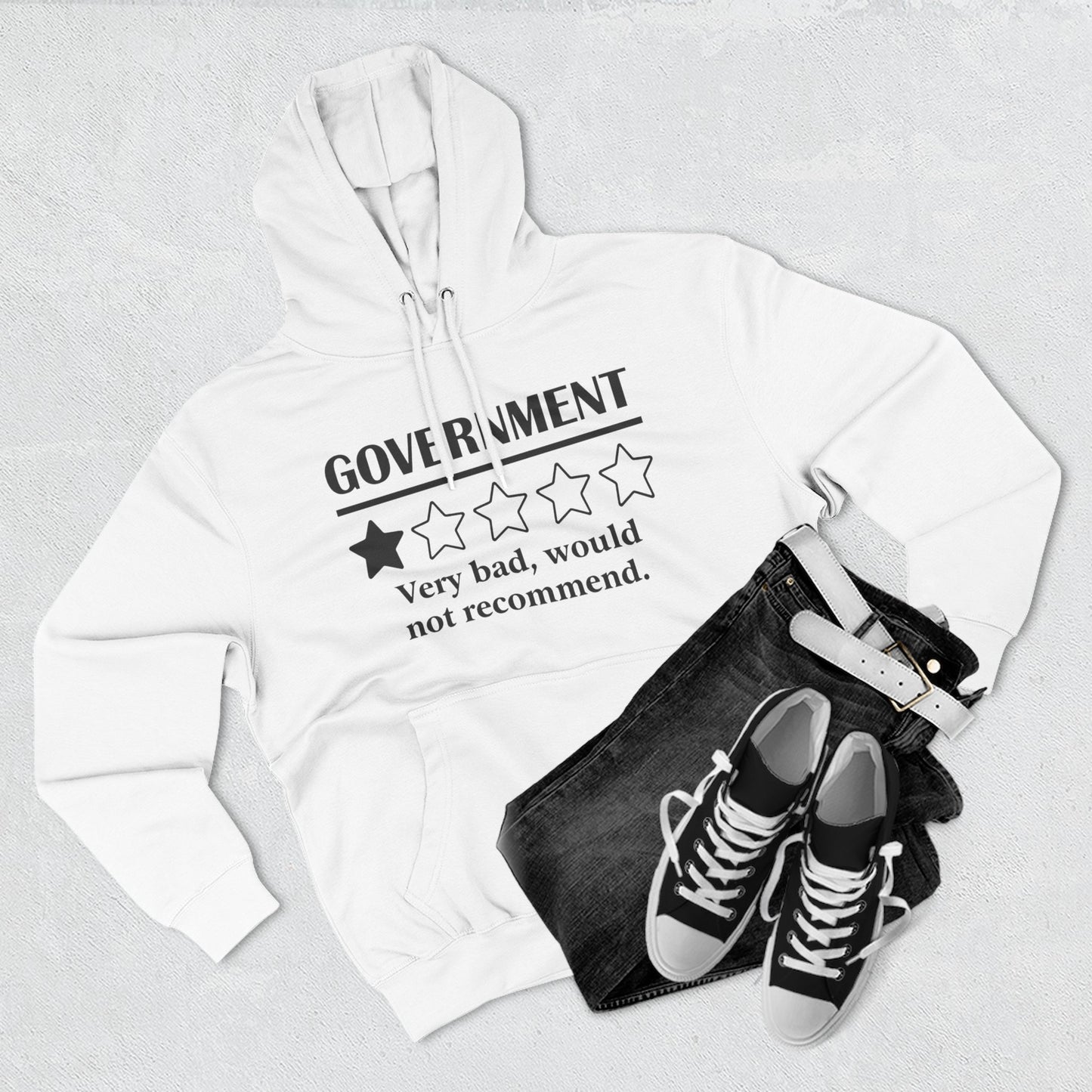 Fleece Hoodie with 1/5 Stars Would Not Recommend Design