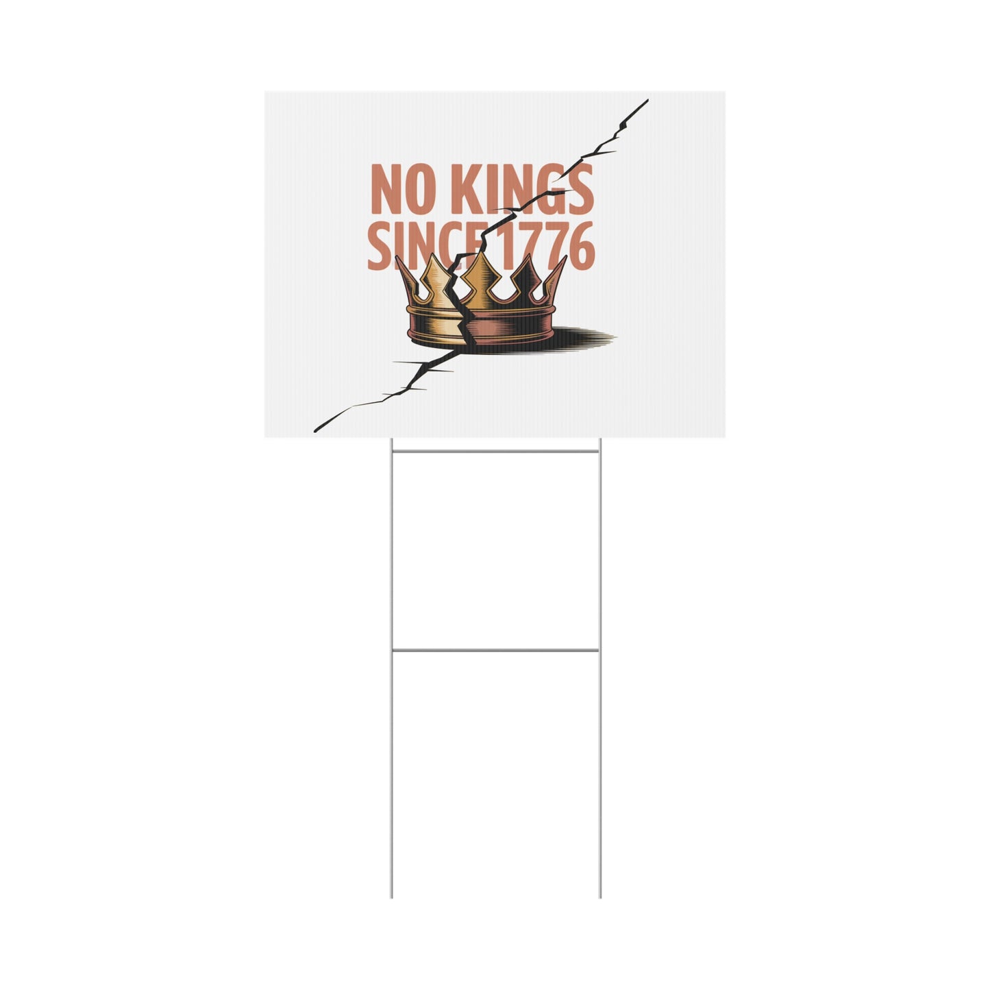 White No Kings Yard Sign, No Kings Since 1776, Holiday Decoration, Lawn Decor for July 4th, Independence Day Sign, Political Statement Sign