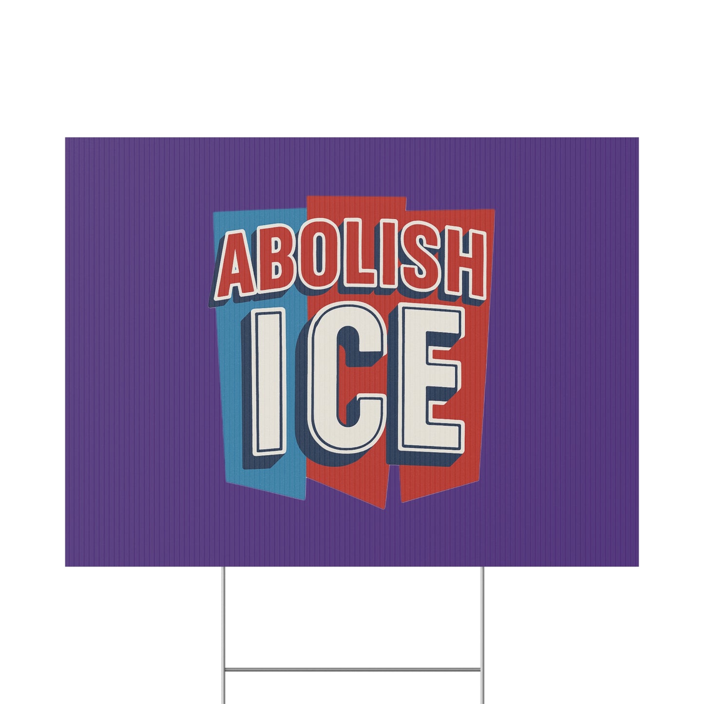 Dark Purple Abolish ICE Yard Sign