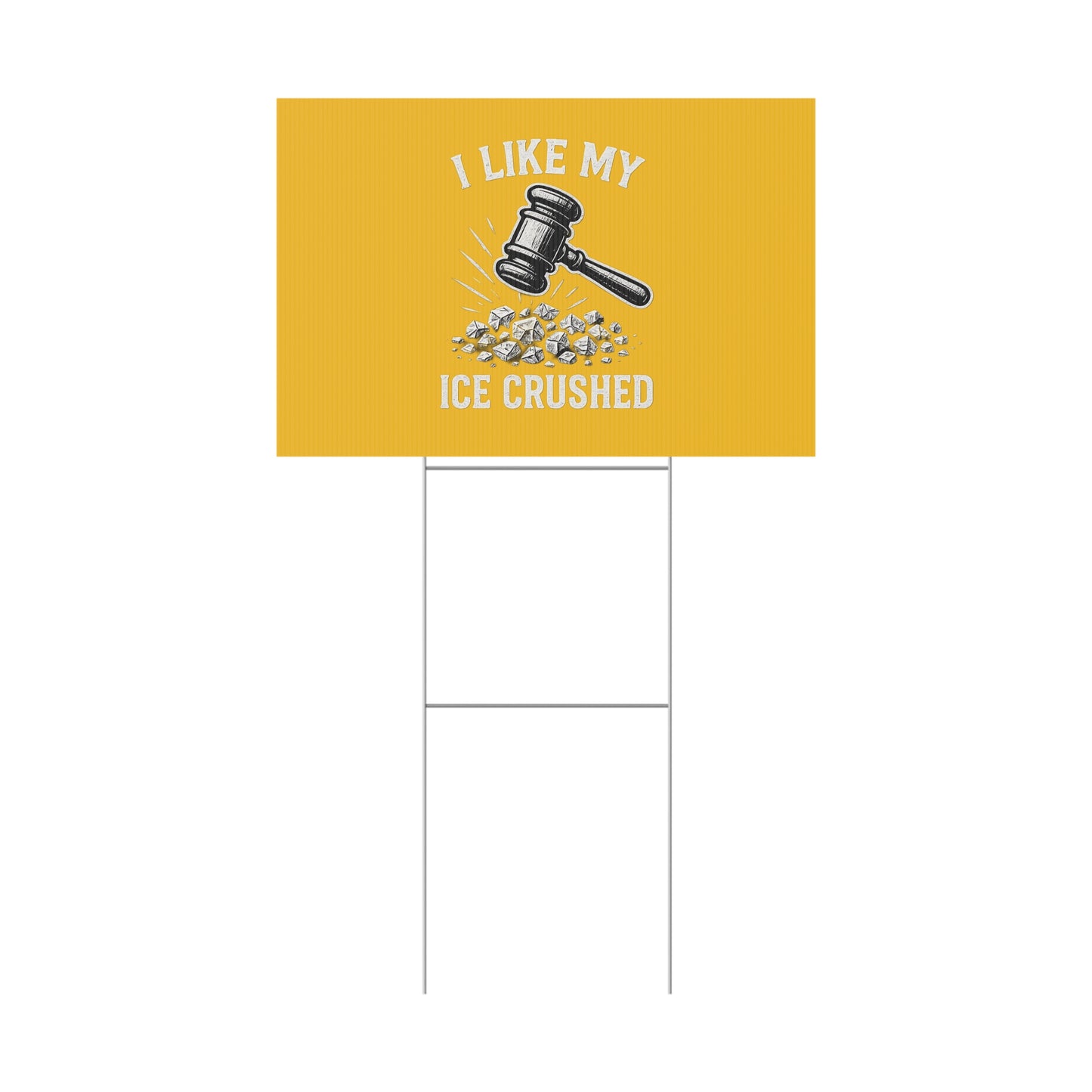 Yellow Crushed ICE Protest Yard Sign
