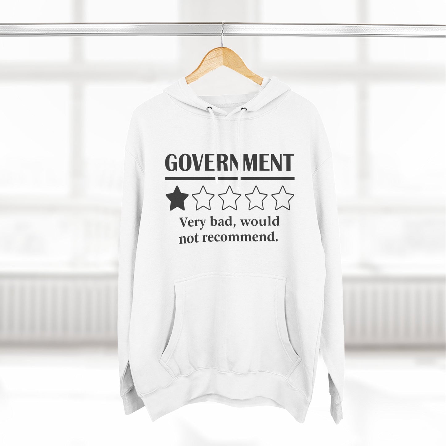 Fleece Hoodie with 1/5 Stars Would Not Recommend Design