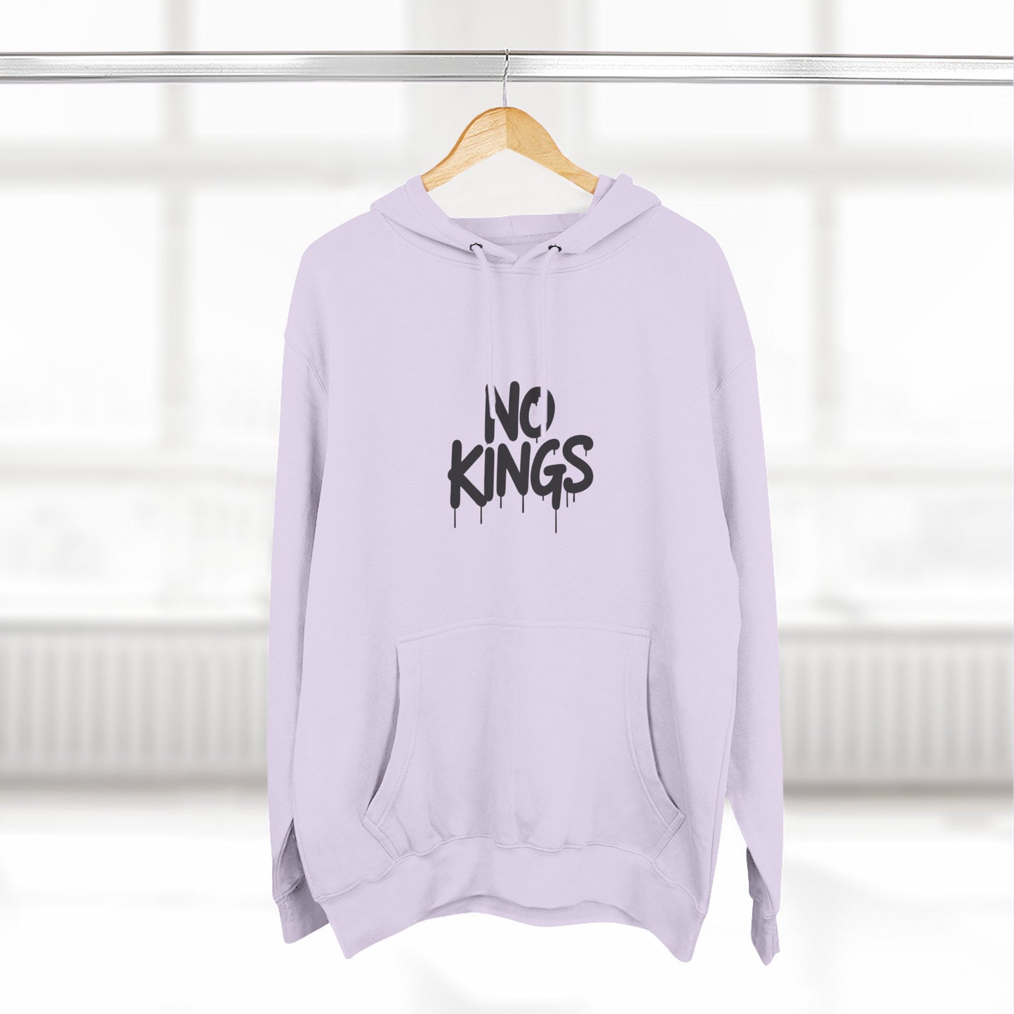 No Kings Spray Paint Protest Fleece Hoodie