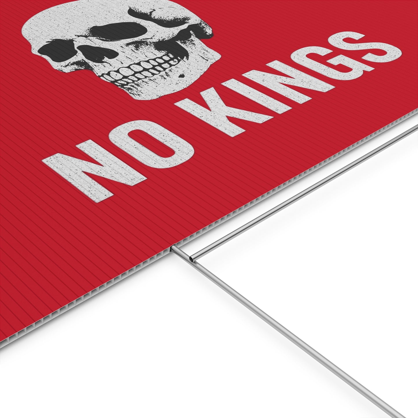 Dark Red Yard Sign - 'No Kings' Design