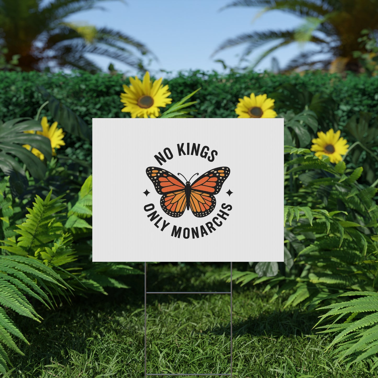 White No Kings Only Monarchs Yard Sign, No Kings Since 1776, Holiday Decoration, Lawn Decor for July 4th, Independence Day Sign, Political Statement Sign