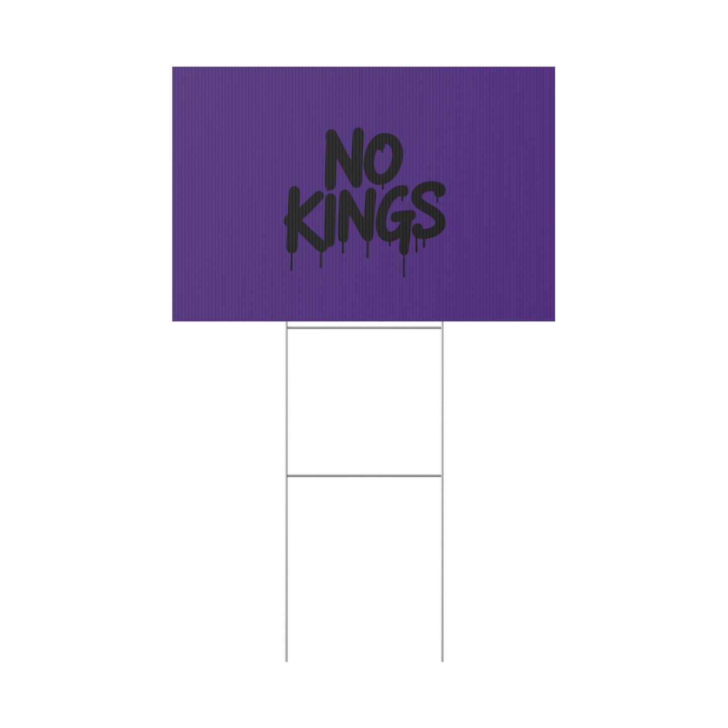 Purple Spray Paint No Kings Protest Yard Sign
