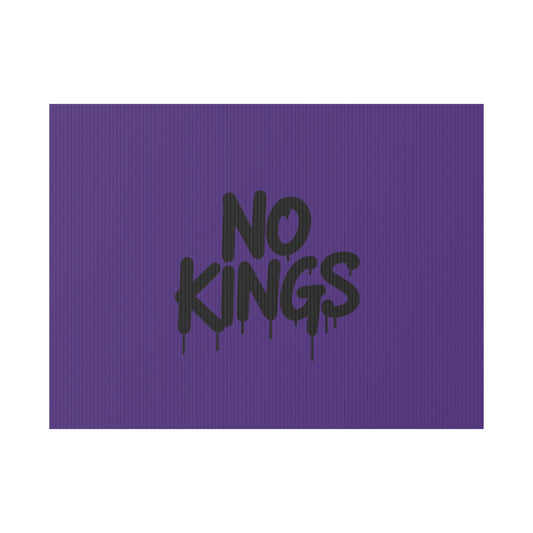 Purple Spray Paint No Kings Protest Yard Sign