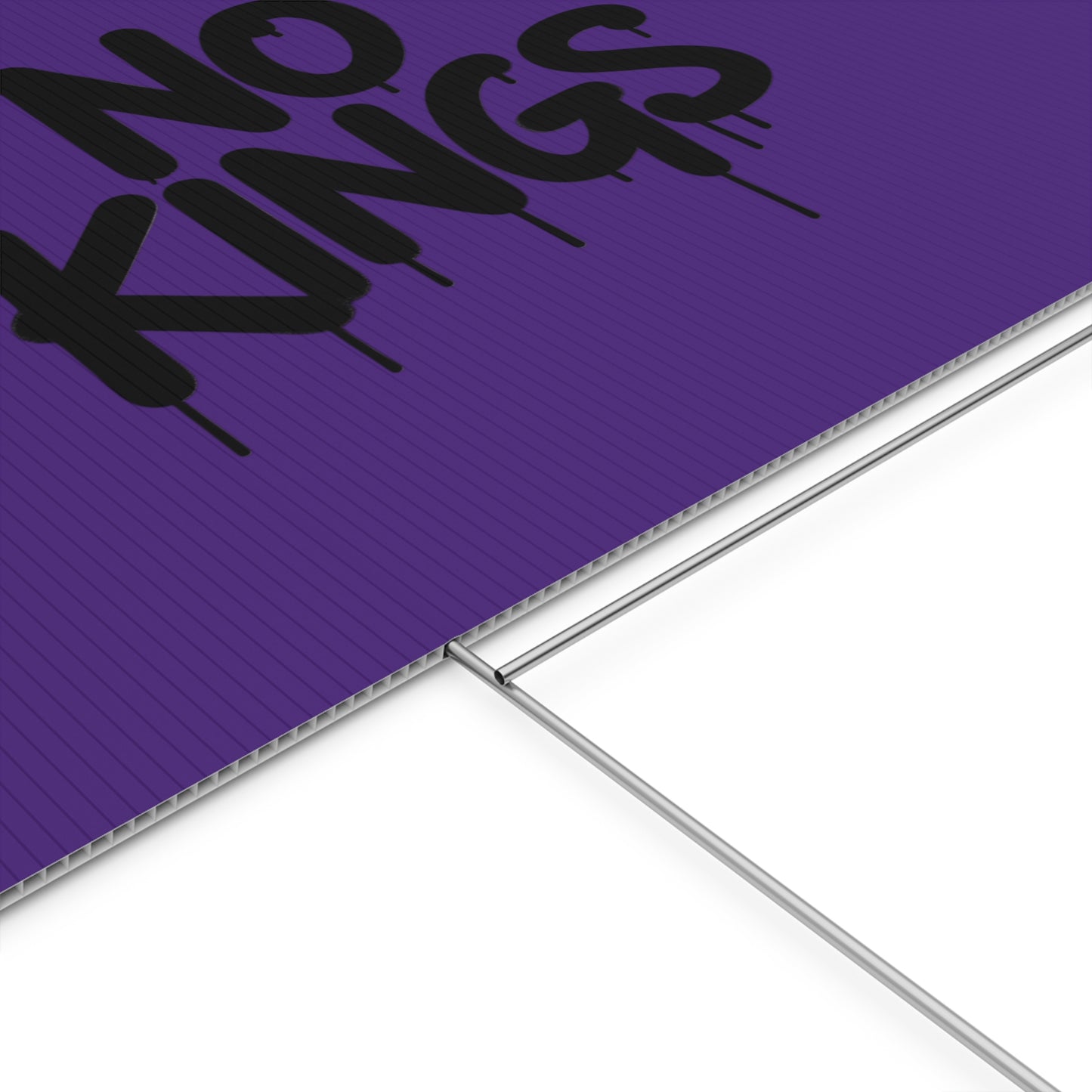 Purple Spray Paint No Kings Protest Yard Sign