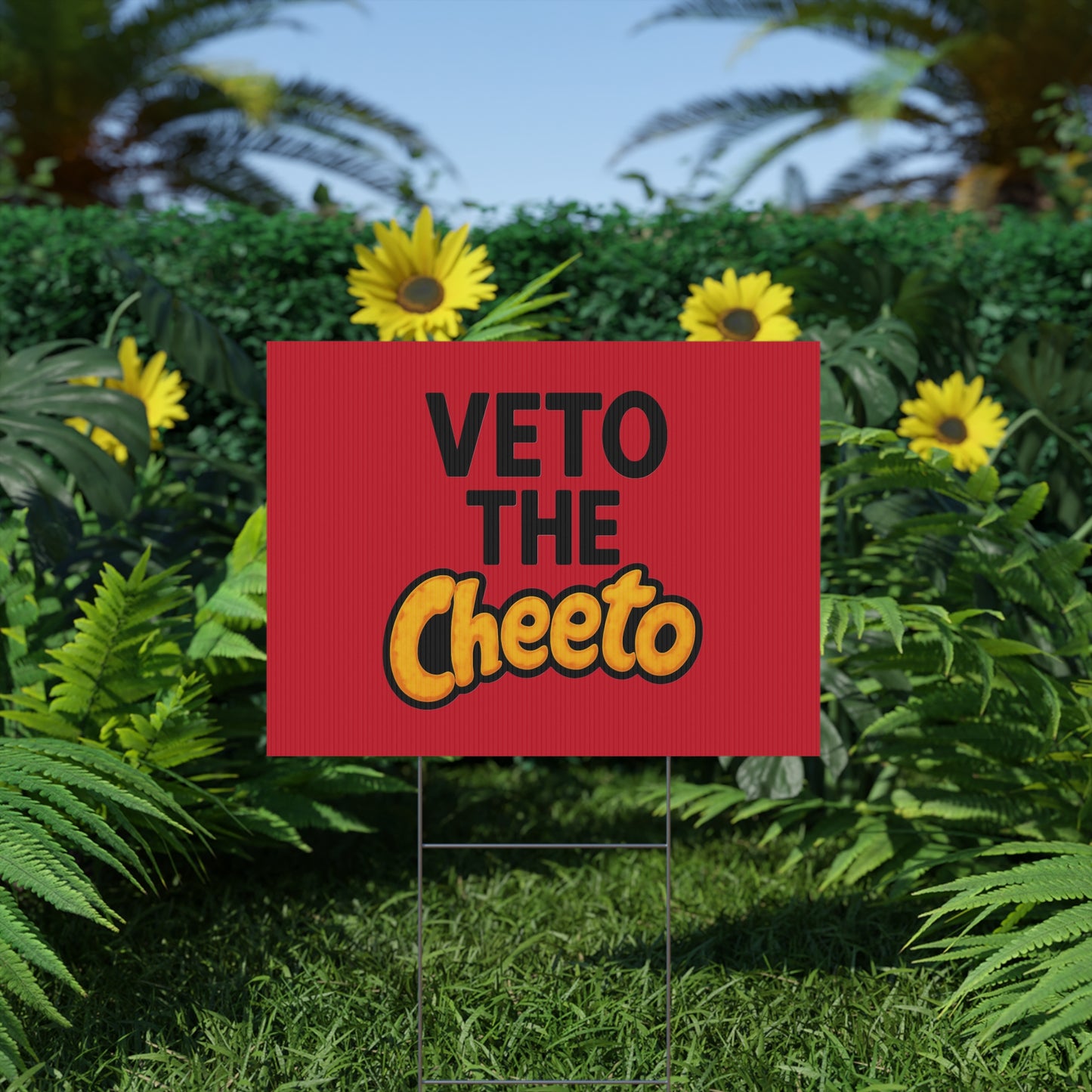 Red Veto the Cheeto Yard Sign