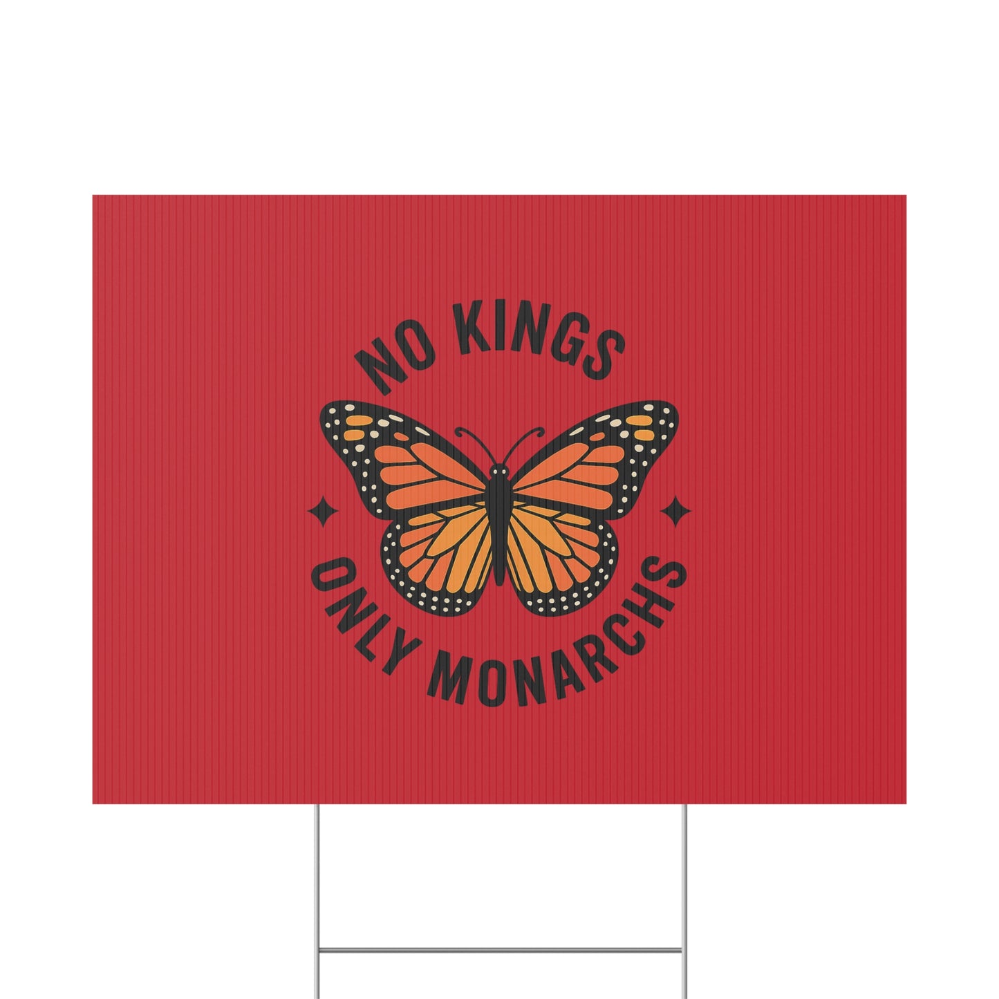 Red No Kings Only Monarchs Yard Sign, No Kings Since 1776, Holiday Decoration, Lawn Decor for July 4th, Independence Day Sign, Political Statement Sign