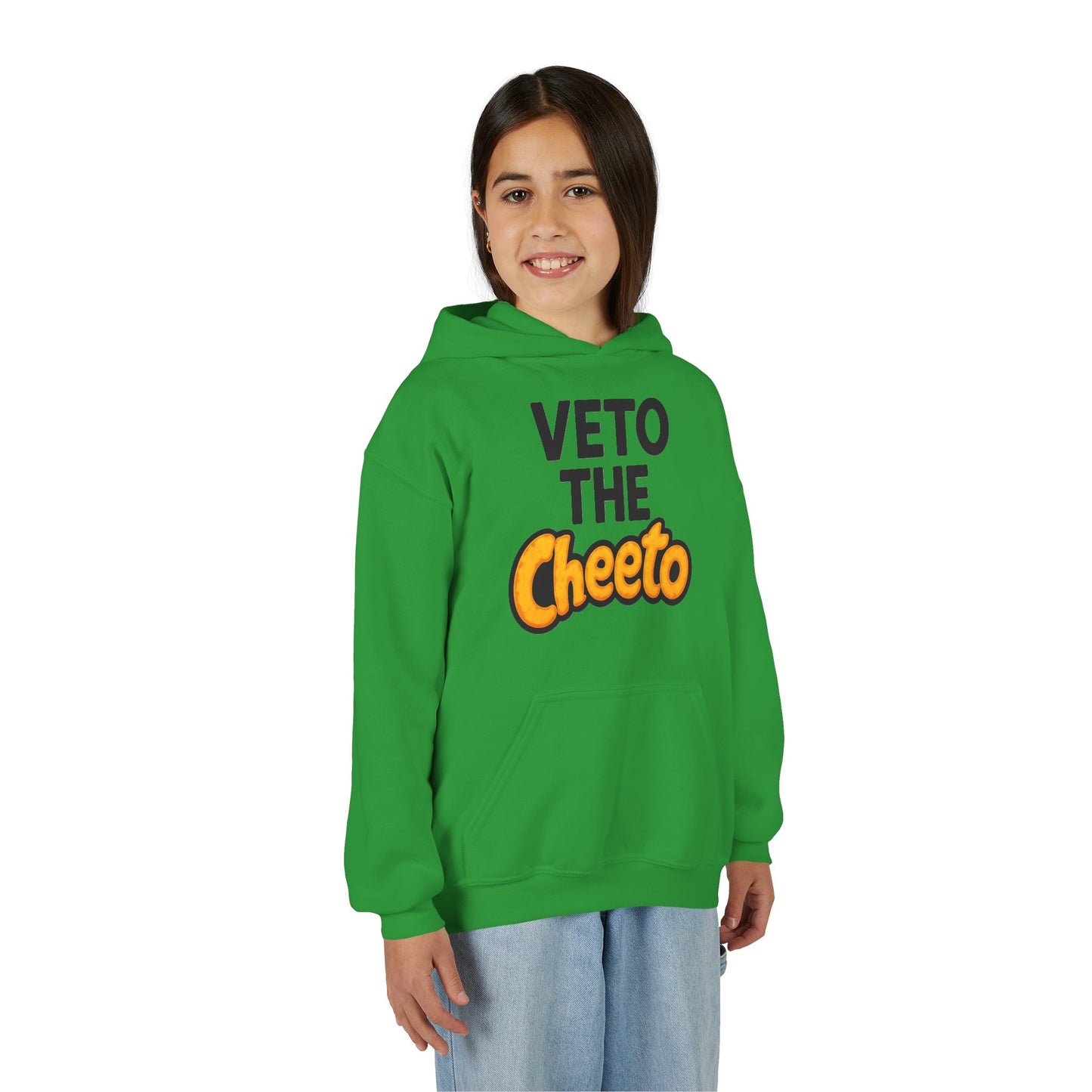 Veto the Cheeto Youth Hoodie – Tiny but Defiant