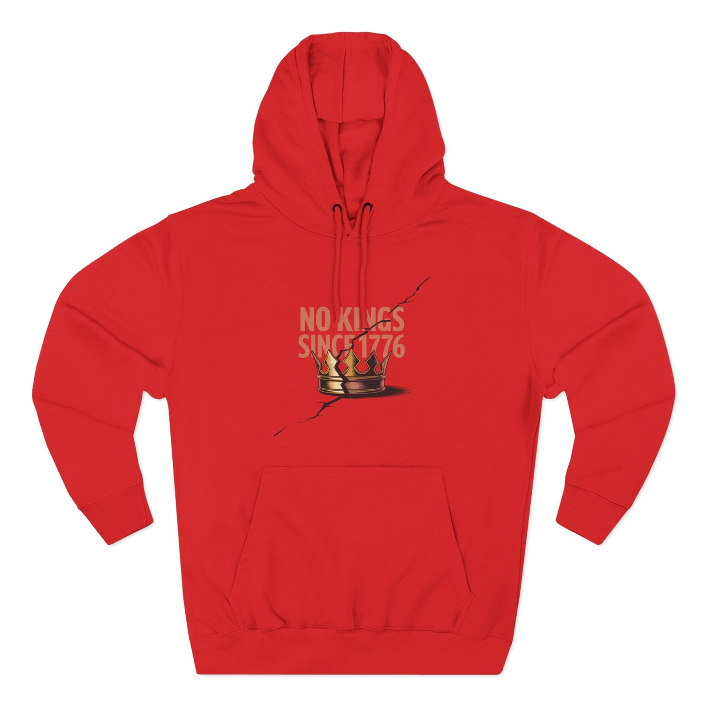 Three-Panel Fleece Hoodie – No Kings Since 1776, Cozy Sweatshirt for Chess Lovers, Casual Wear, Gift for History Buffs, Perfect for Fall